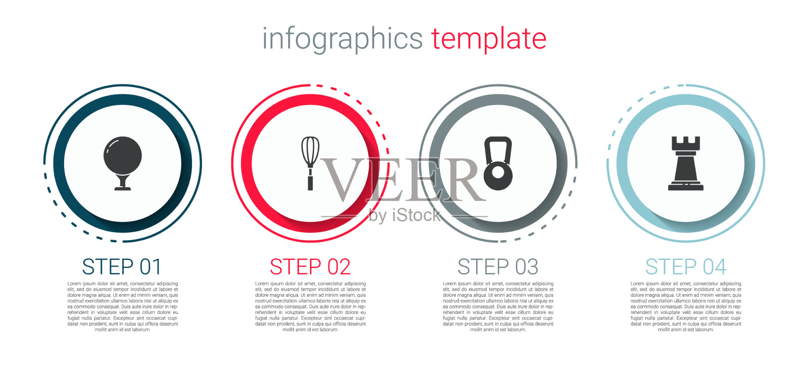 把高尔夫球放在球座厨房搅拌器壶铃上插画图片素材
