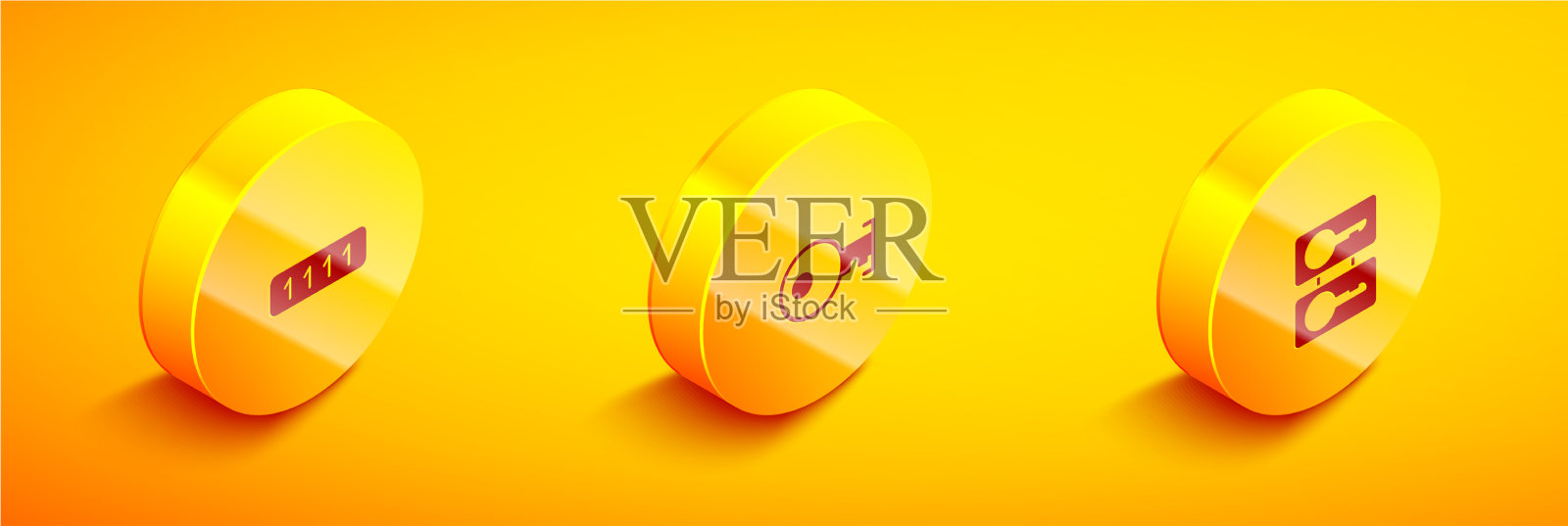 设置等距密码保护键和铸造图标素材