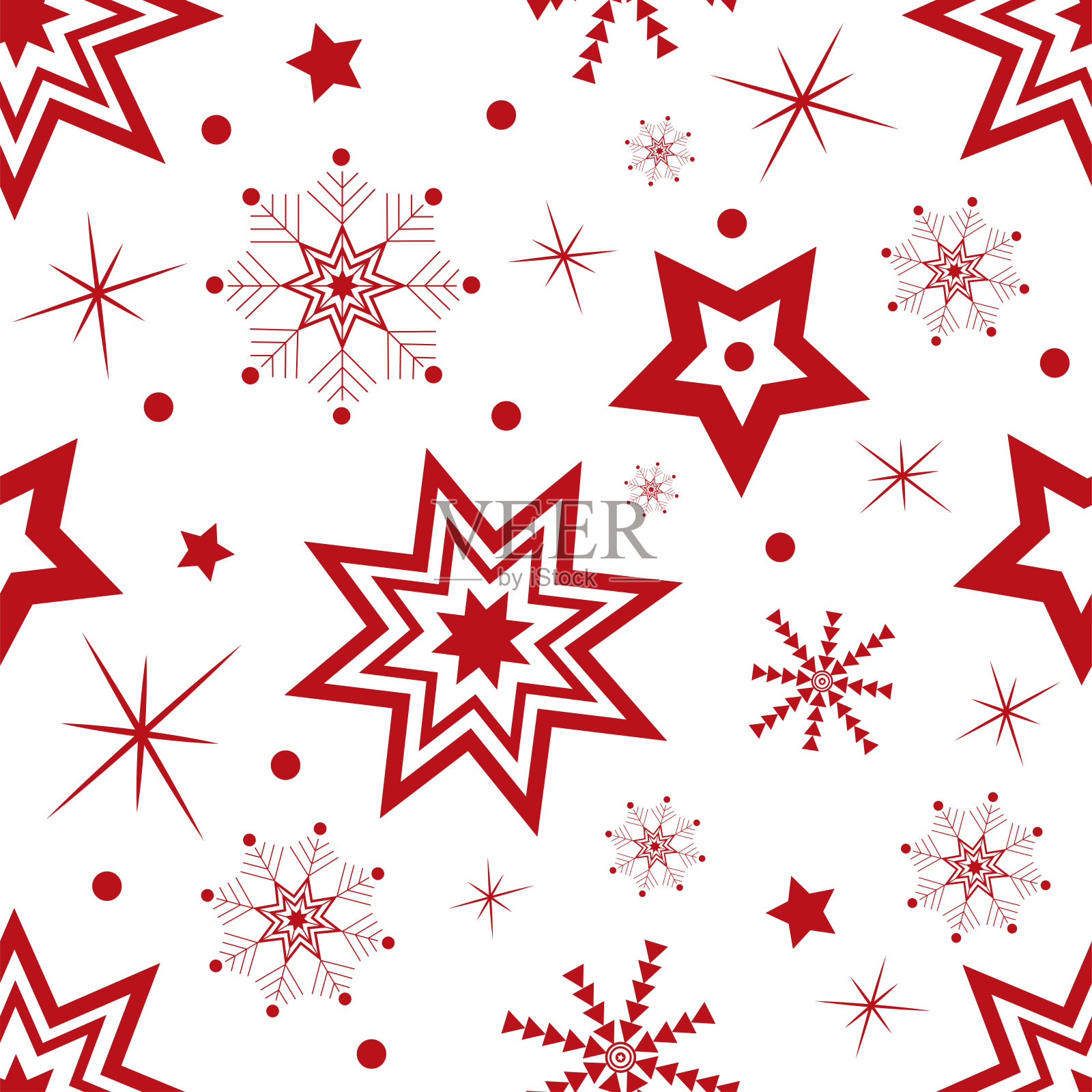 矢量插图无缝圣诞模式上的白色背景。圣诞和新年祝福。用于包装纸、封面、纺织品。插画图片素材