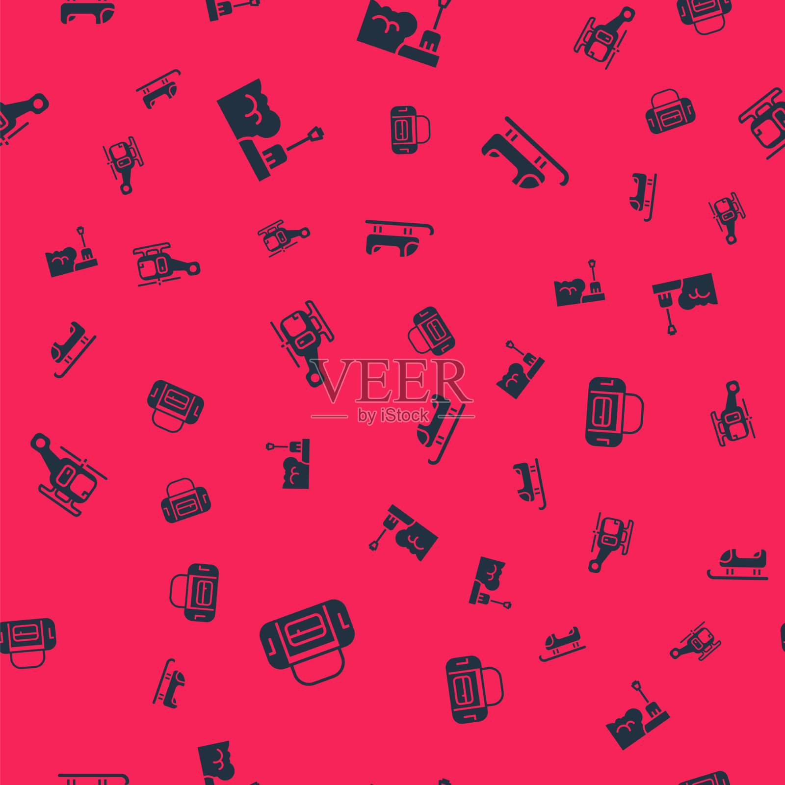 雪堆救援中设置运动袋铲图标素材