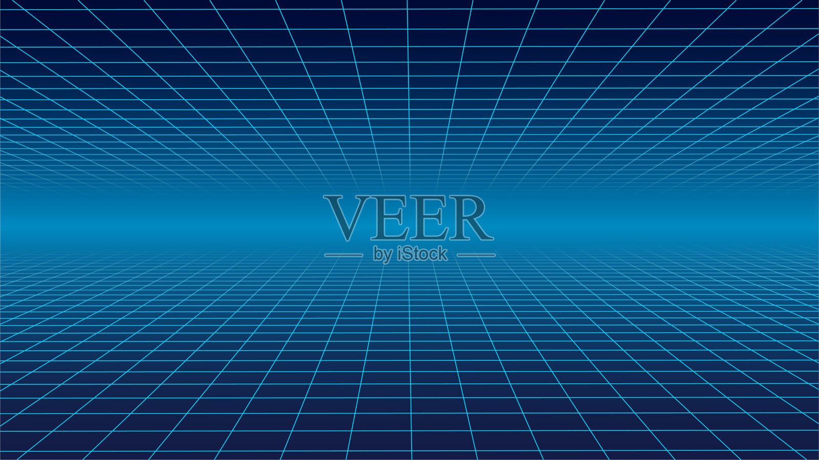 抽象线框风景80年代风格。复古未来的矢量网格。霓虹灯技术背景。插画图片素材