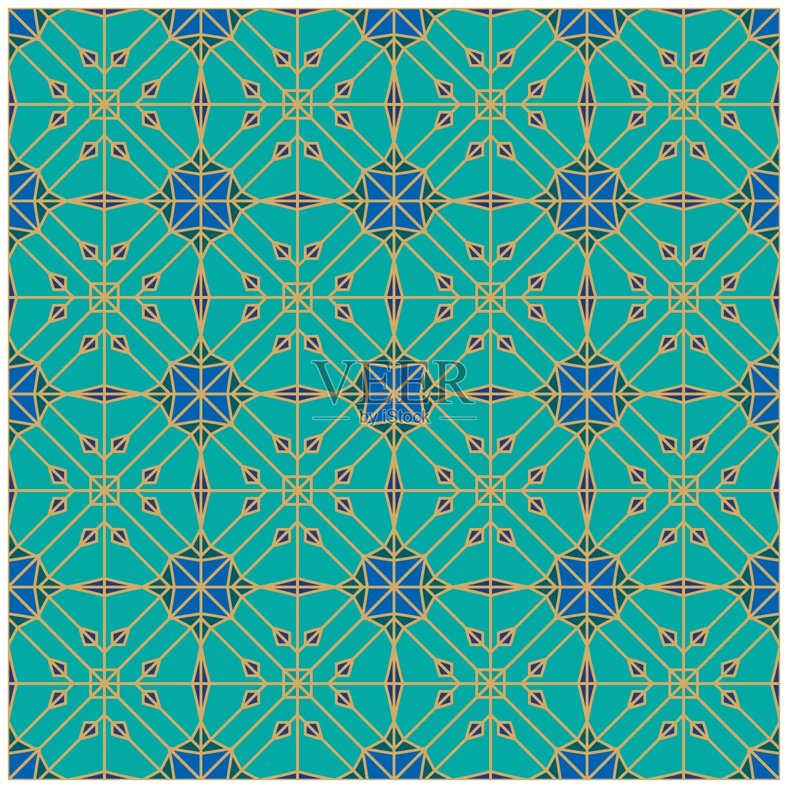 几何线条和方形矢量无缝图案插画图片素材