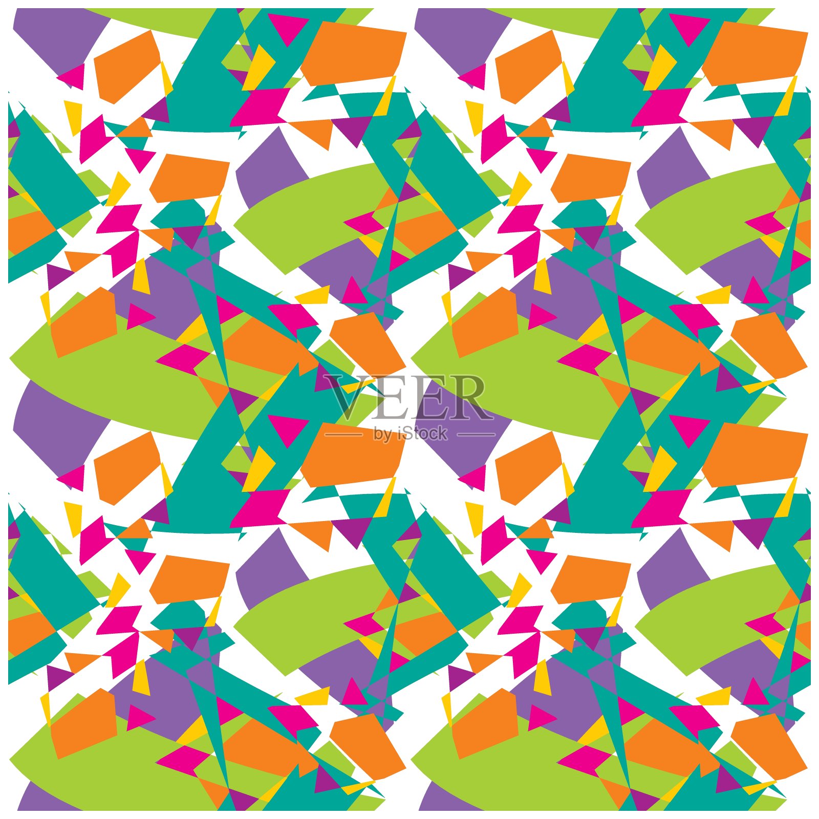 无缝矢量图案、叶、果、花无缝图案、几何图案插画图片素材