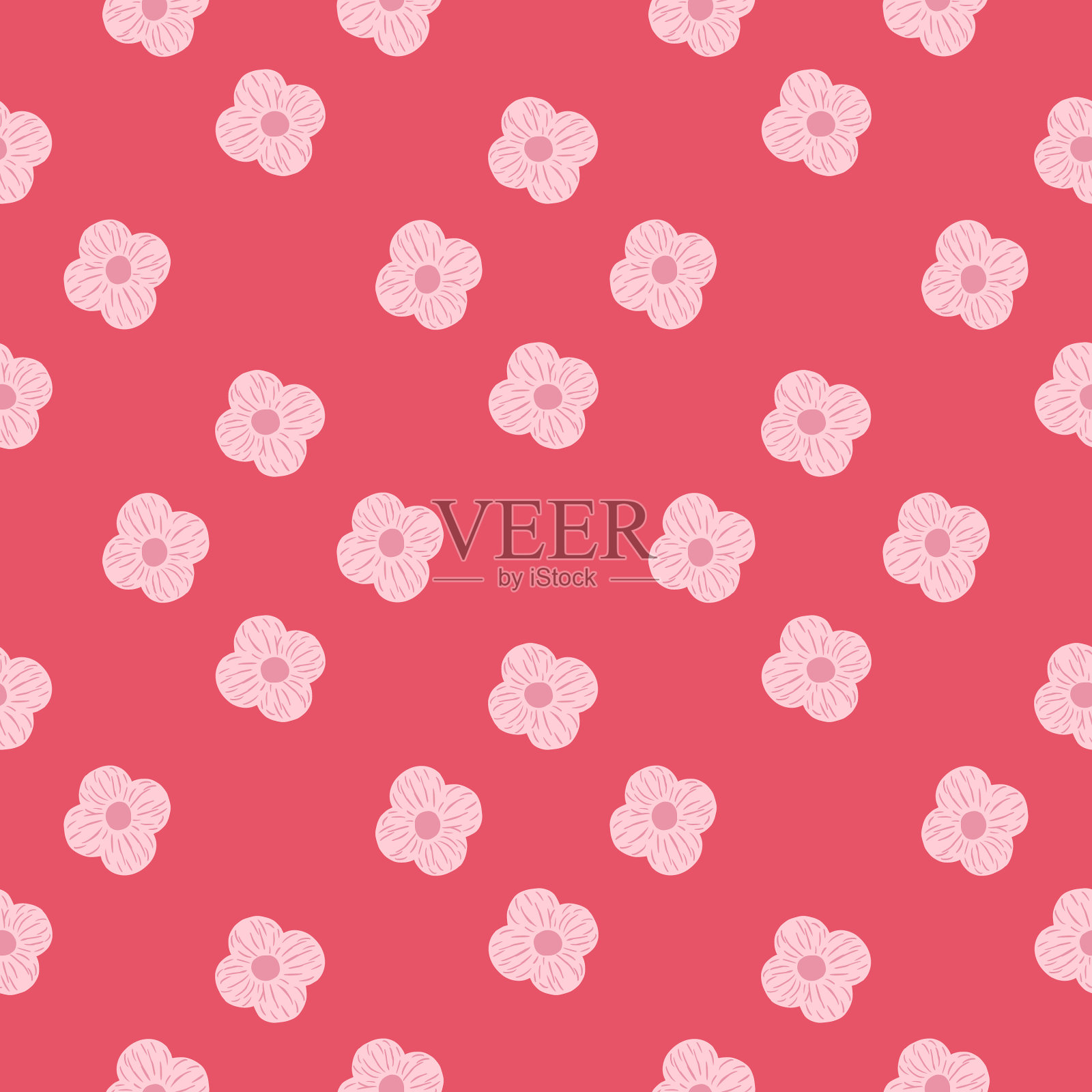 Bloom抽象无缝图案与几何插画图片素材