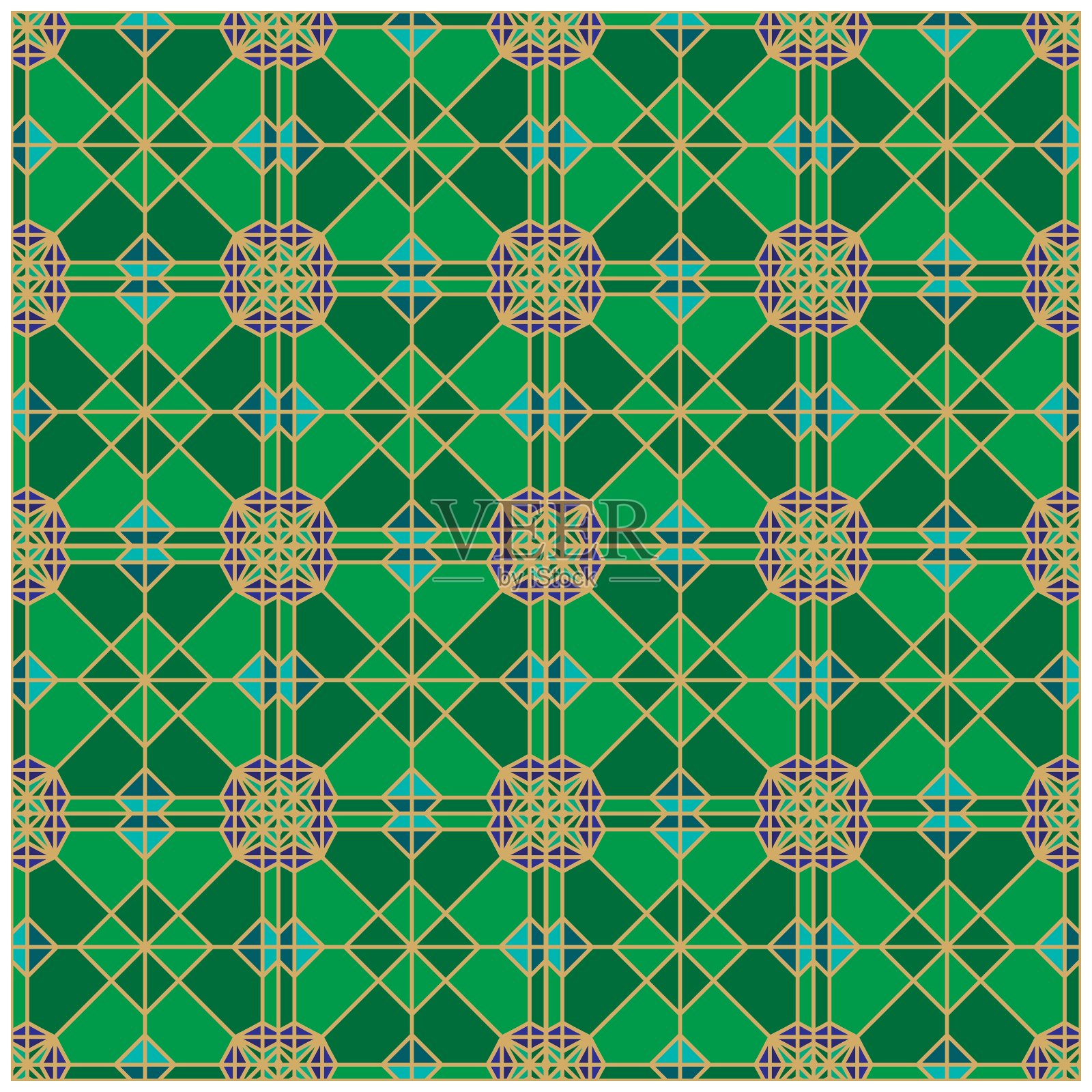 几何线条和方形矢量无缝图案插画图片素材