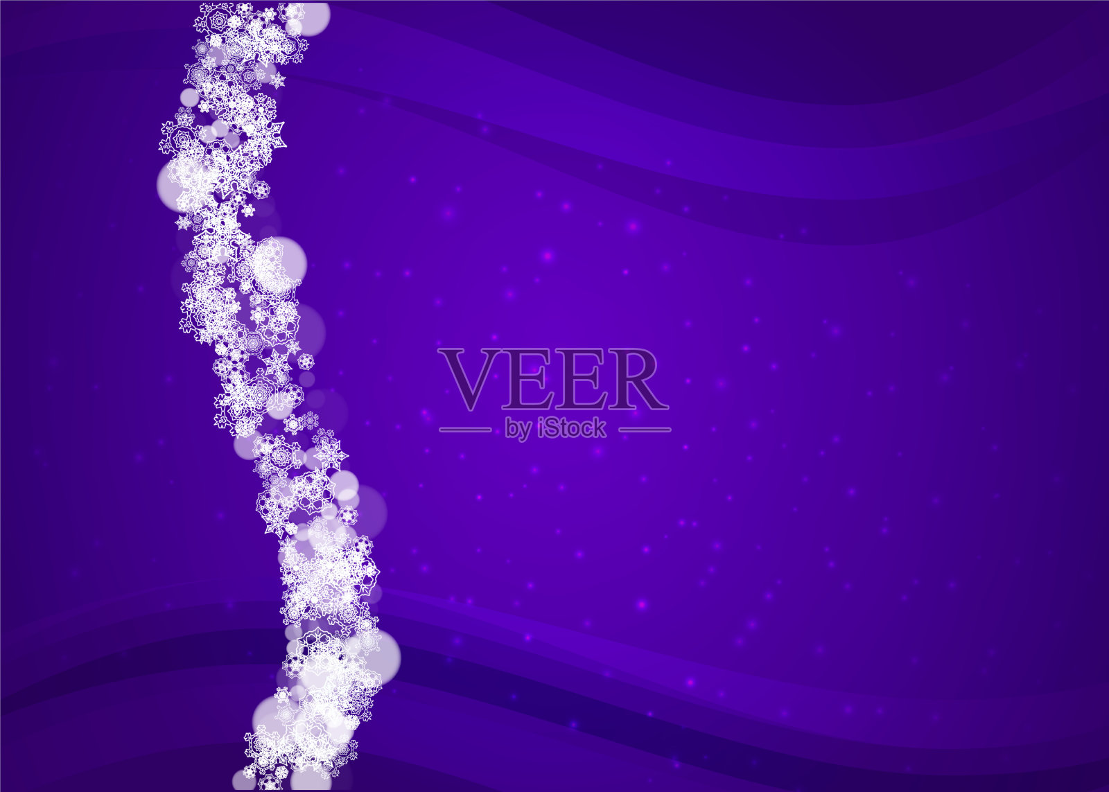 圣诞和新年紫外线雪花插画图片素材