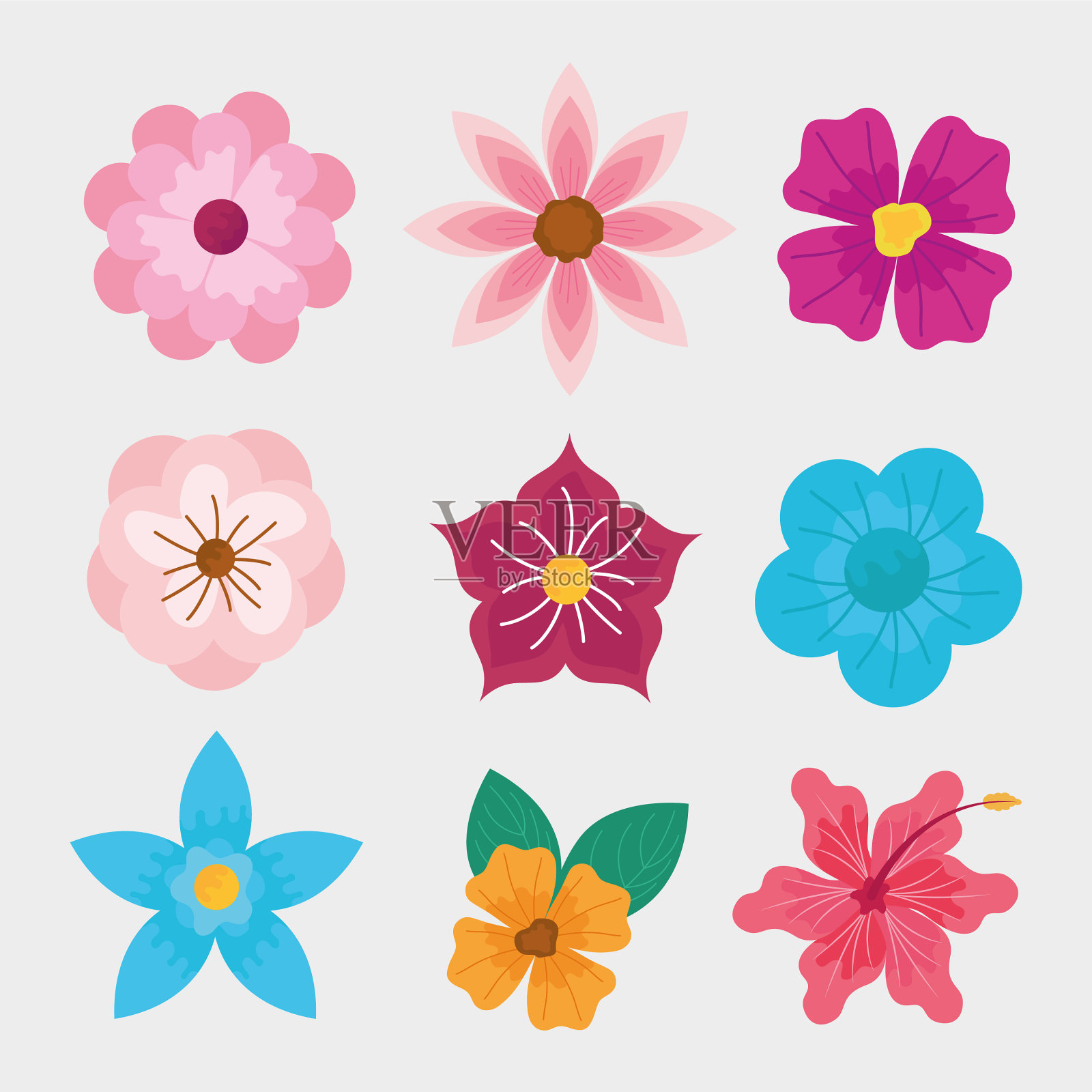 九个花园图标插画图片素材