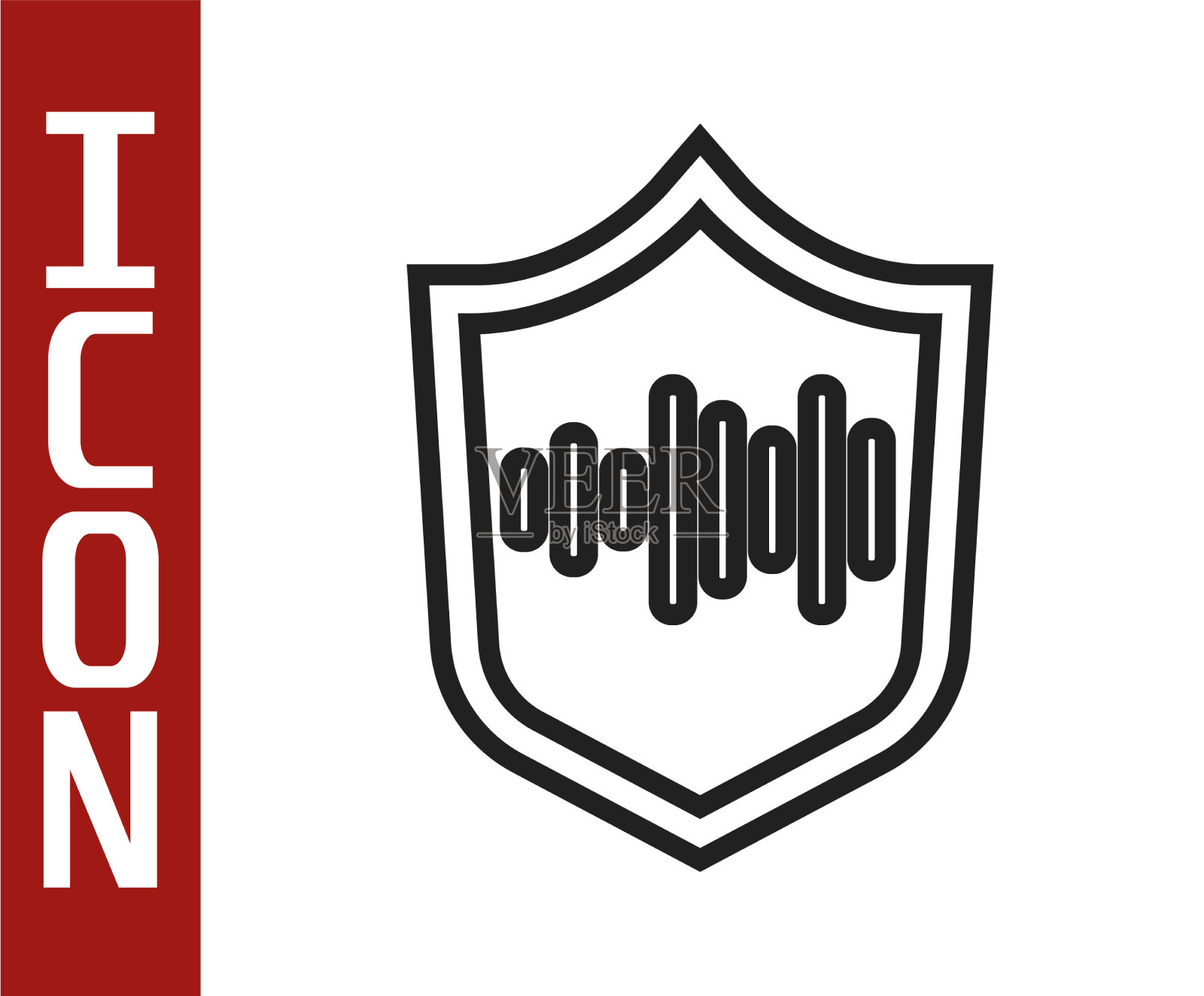 黑线屏蔽语音识别图标隔离插画图片素材