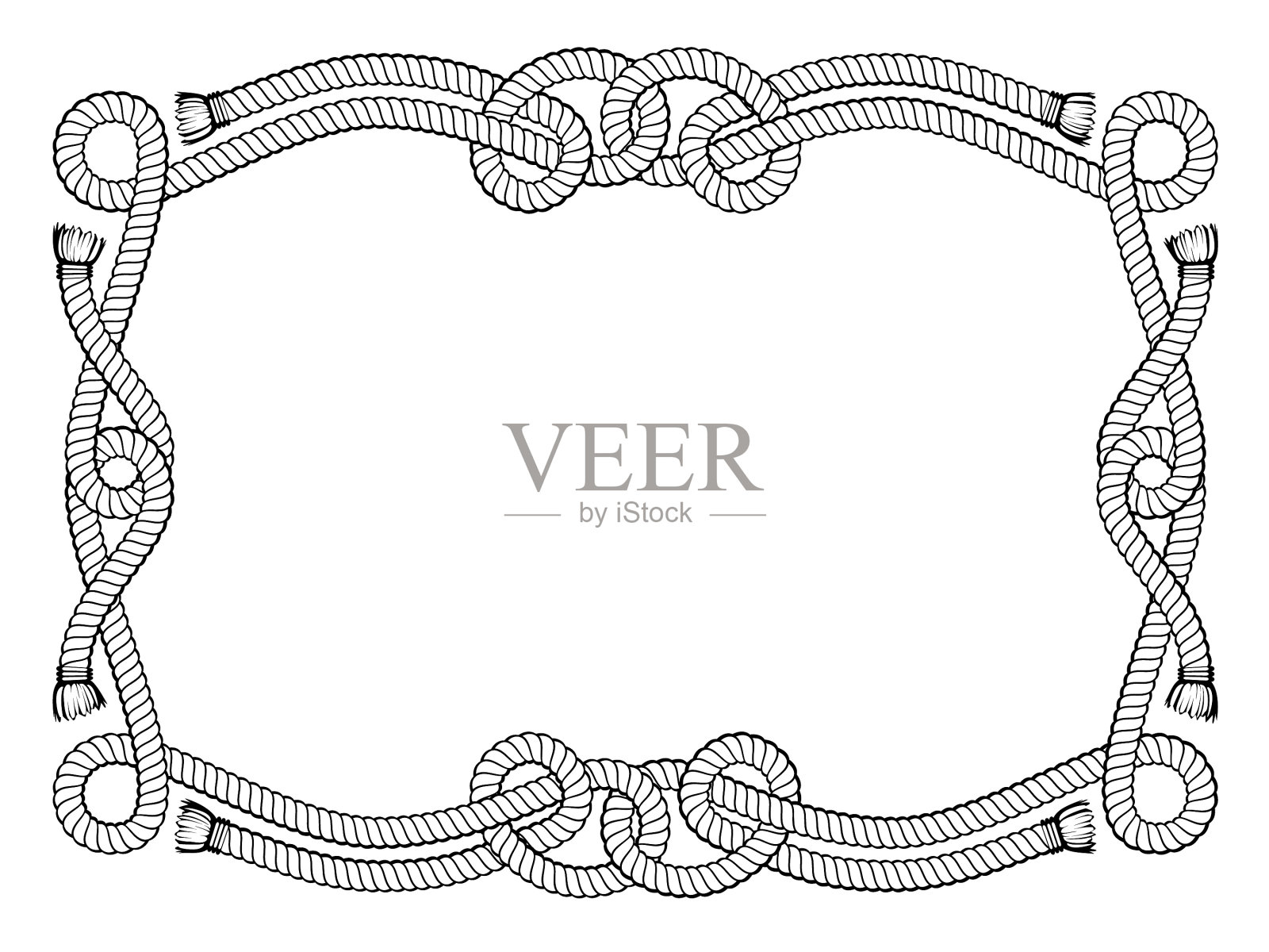 绳结架黑白隔离插画图片素材