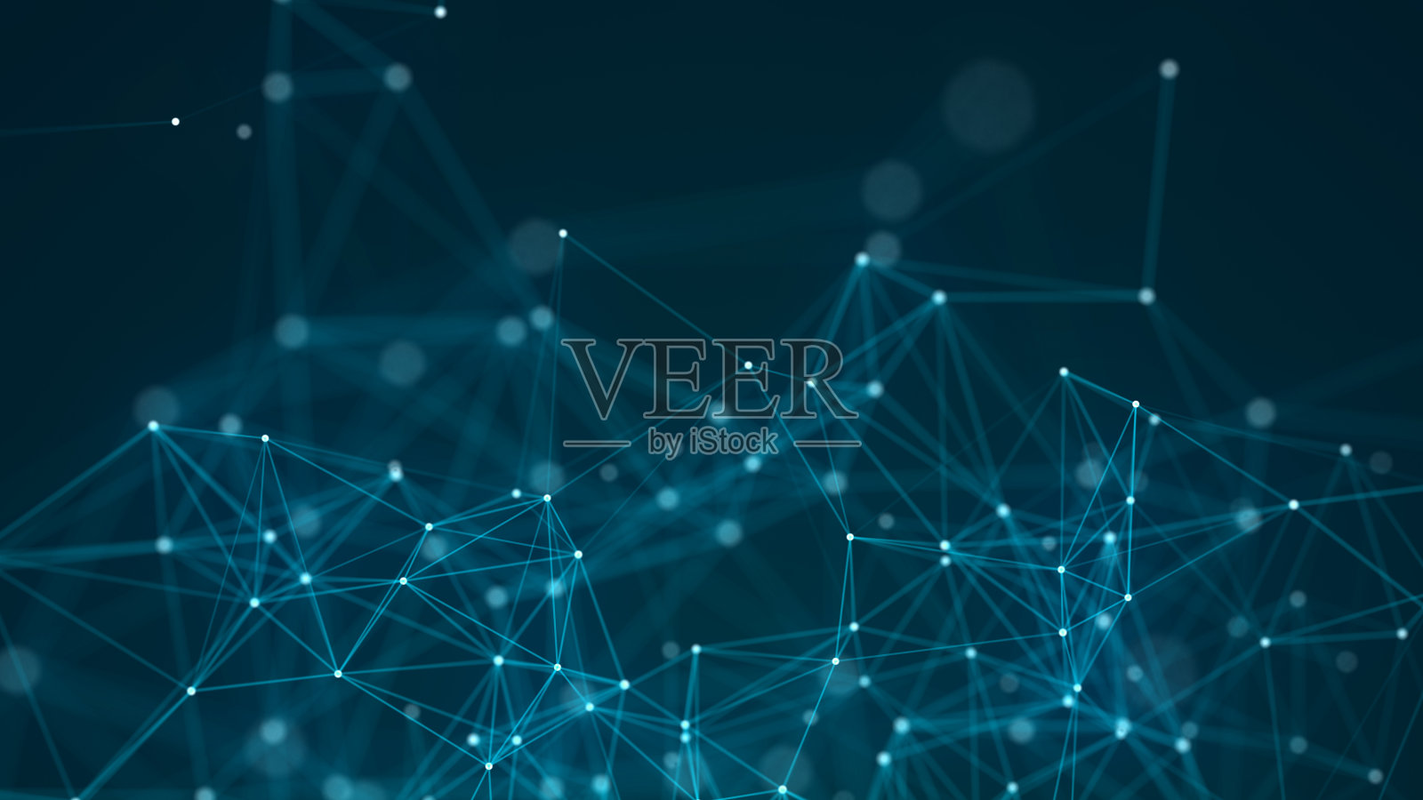 数字蓝色背景与点和线。大数据可视化。网络连接结构。3 d渲染。照片摄影图片