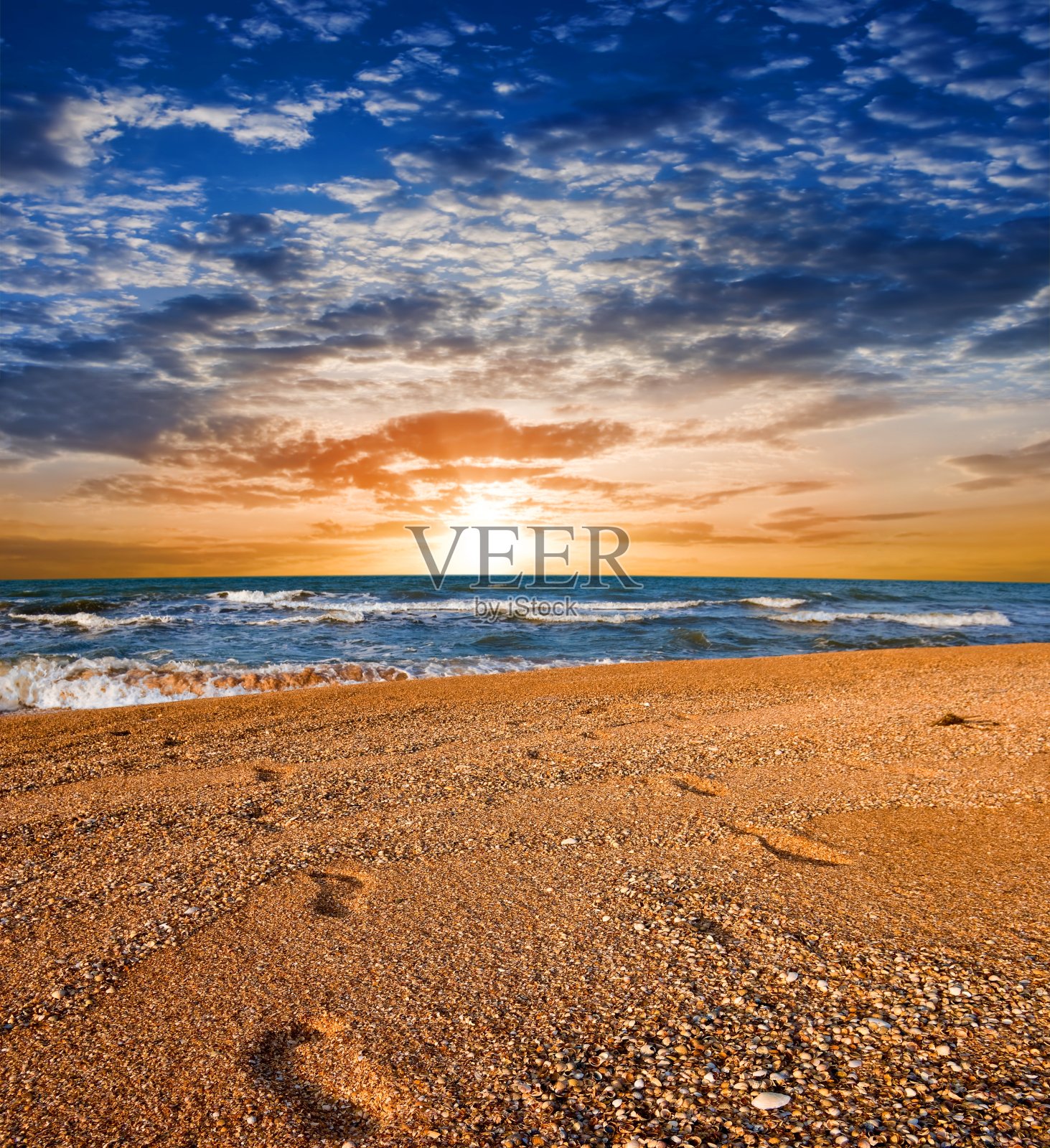 晚上海岸照片摄影图片