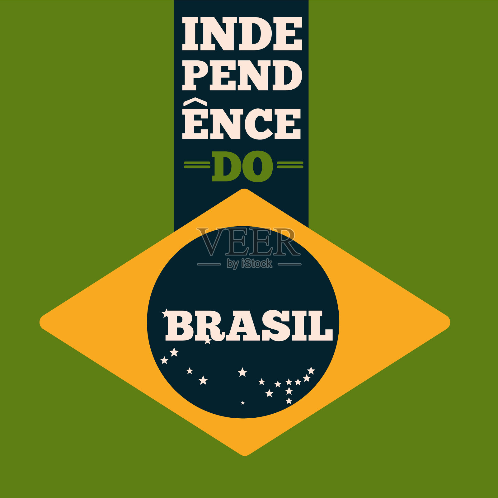 巴西独立的旗帜插画图片素材