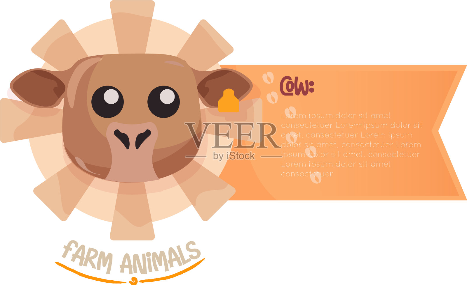 孤立的牛木插画图片素材