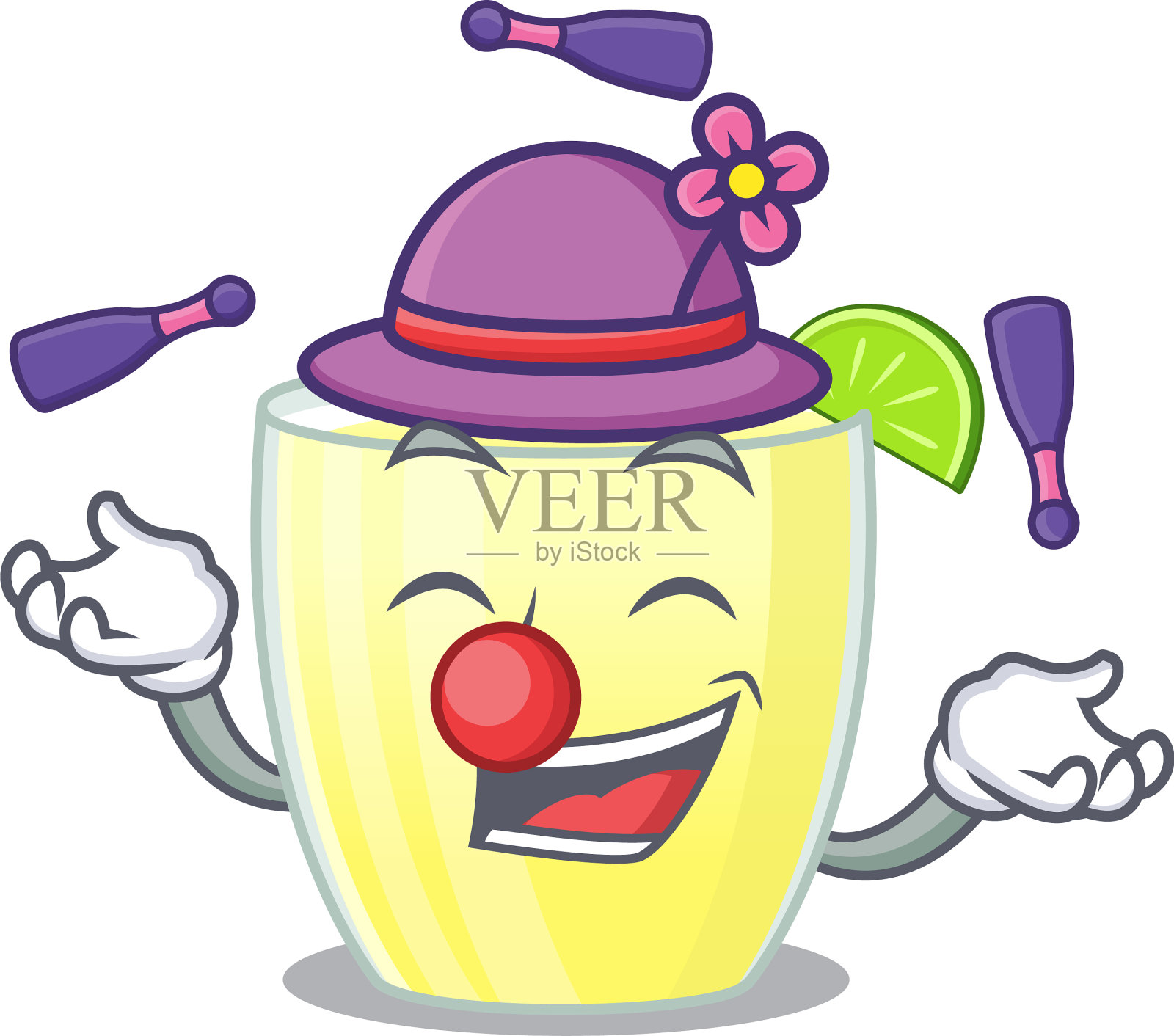 一款成功的代基里鸡尾酒卡通设计风格设计元素图片