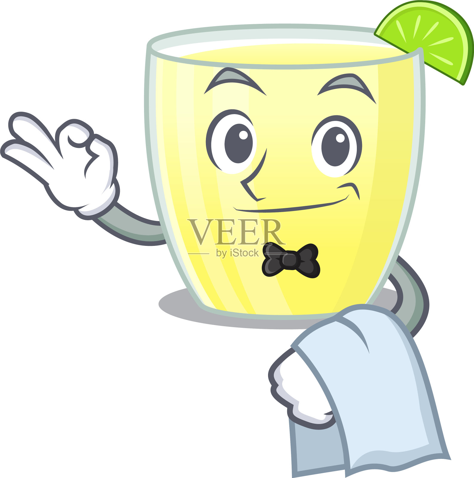 一个卡通图片代基里鸡尾酒侍者设计元素图片