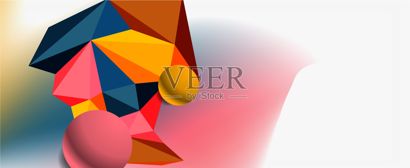 新潮的3d几何构图设计模板插画图片素材