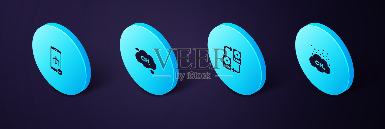 设定等距甲烷减排数据图标素材