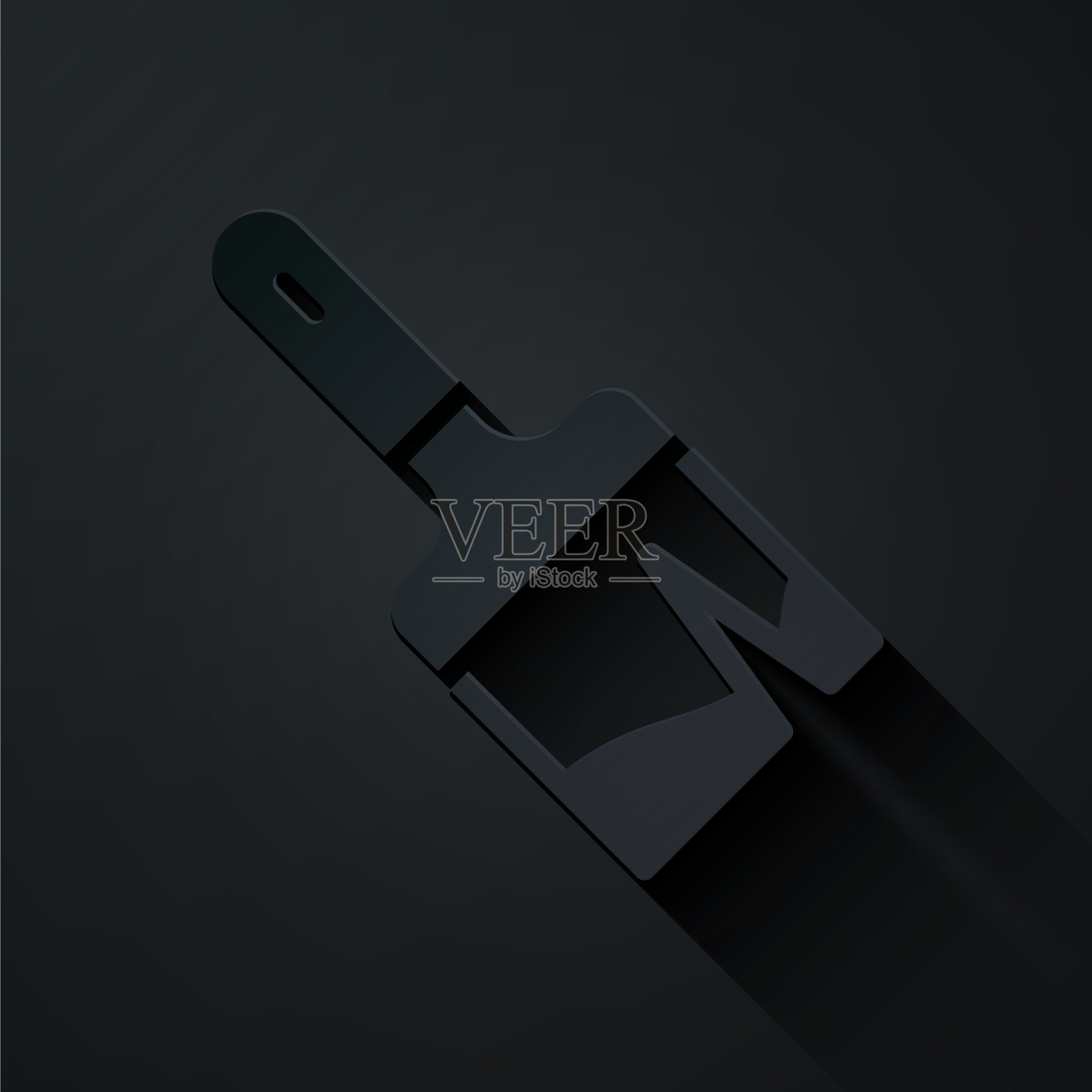 剪纸漆刷图标孤立在黑色插画图片素材