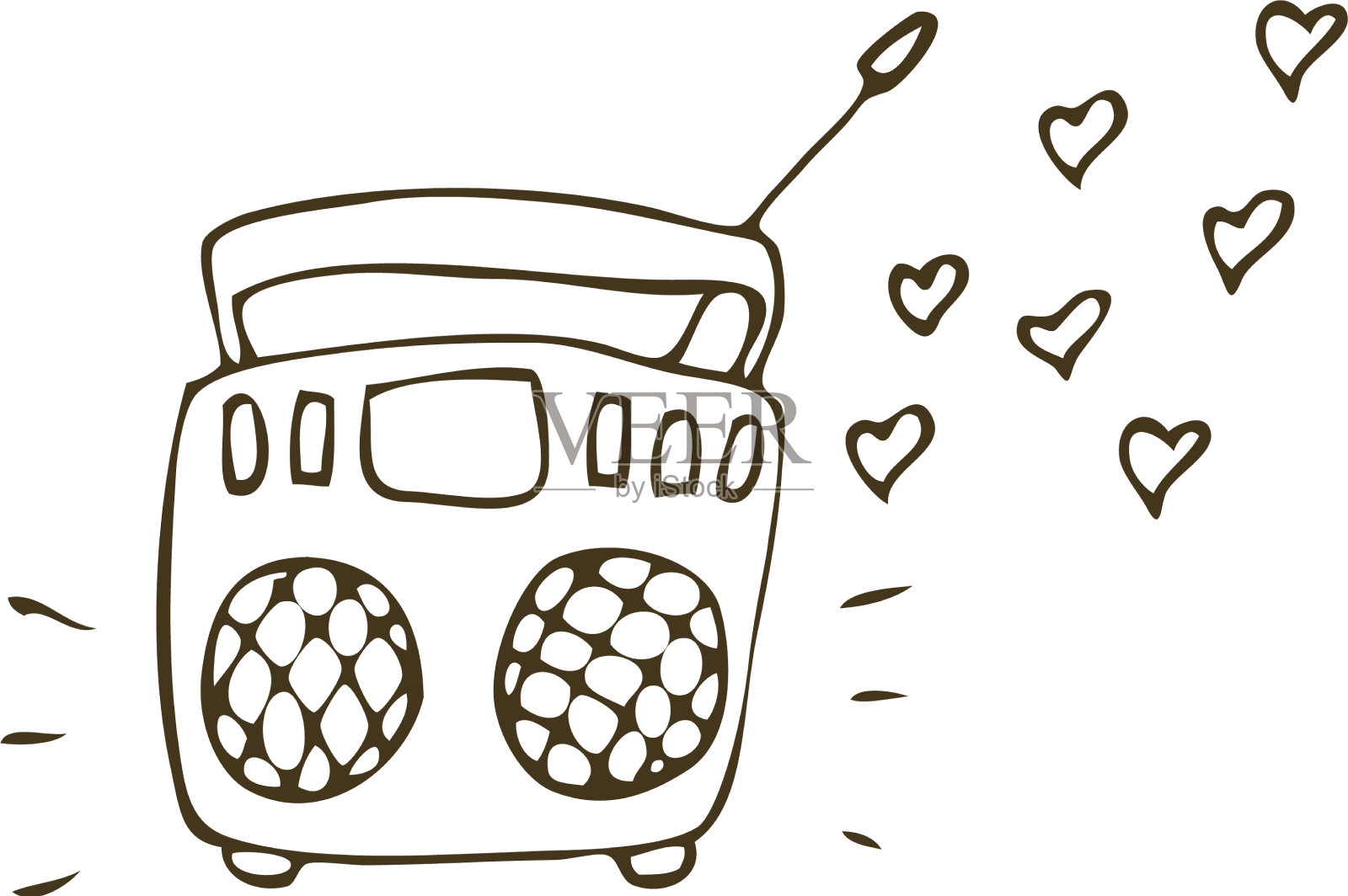 无线电涂鸦图标插画图片素材