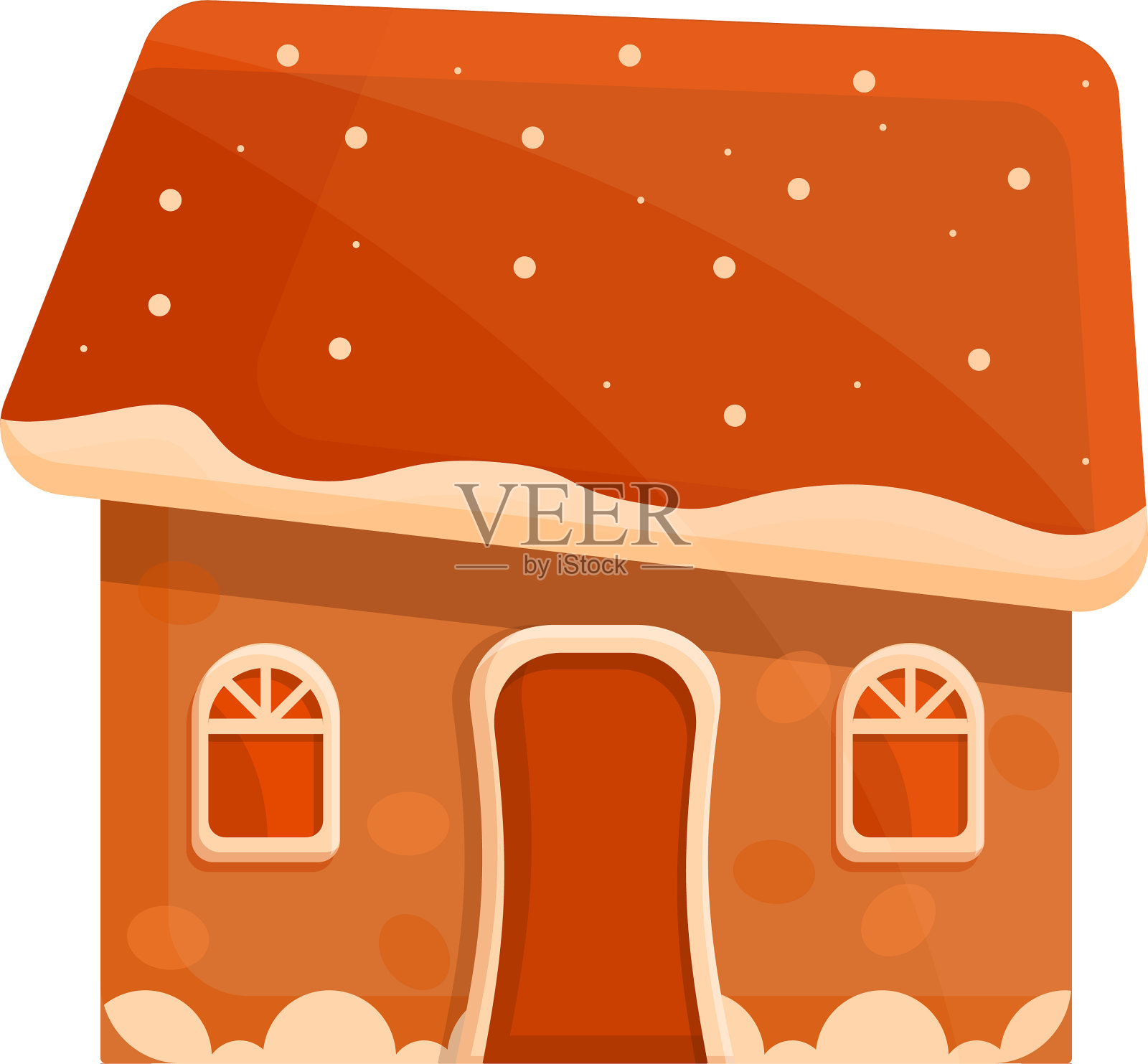 圣诞老人姜饼图标卡通风格设计元素图片