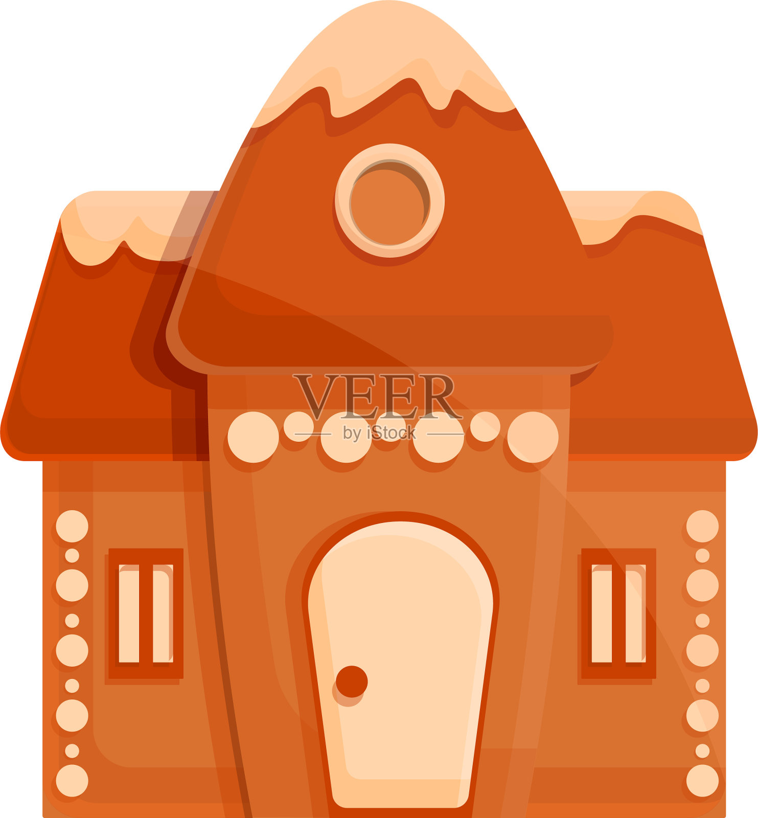 棕色姜饼图标卡通风格设计元素图片