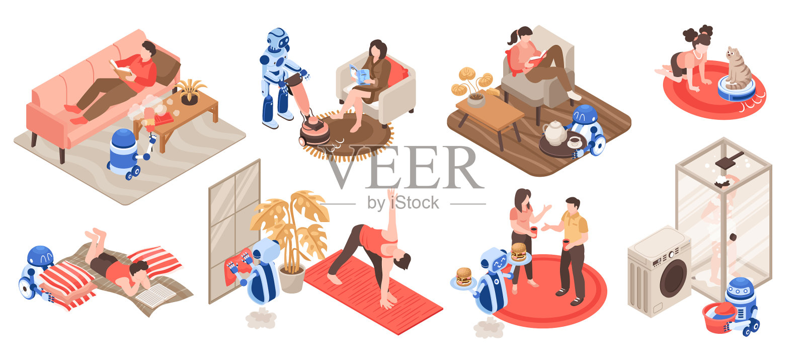 家务机器人图标设置图标素材