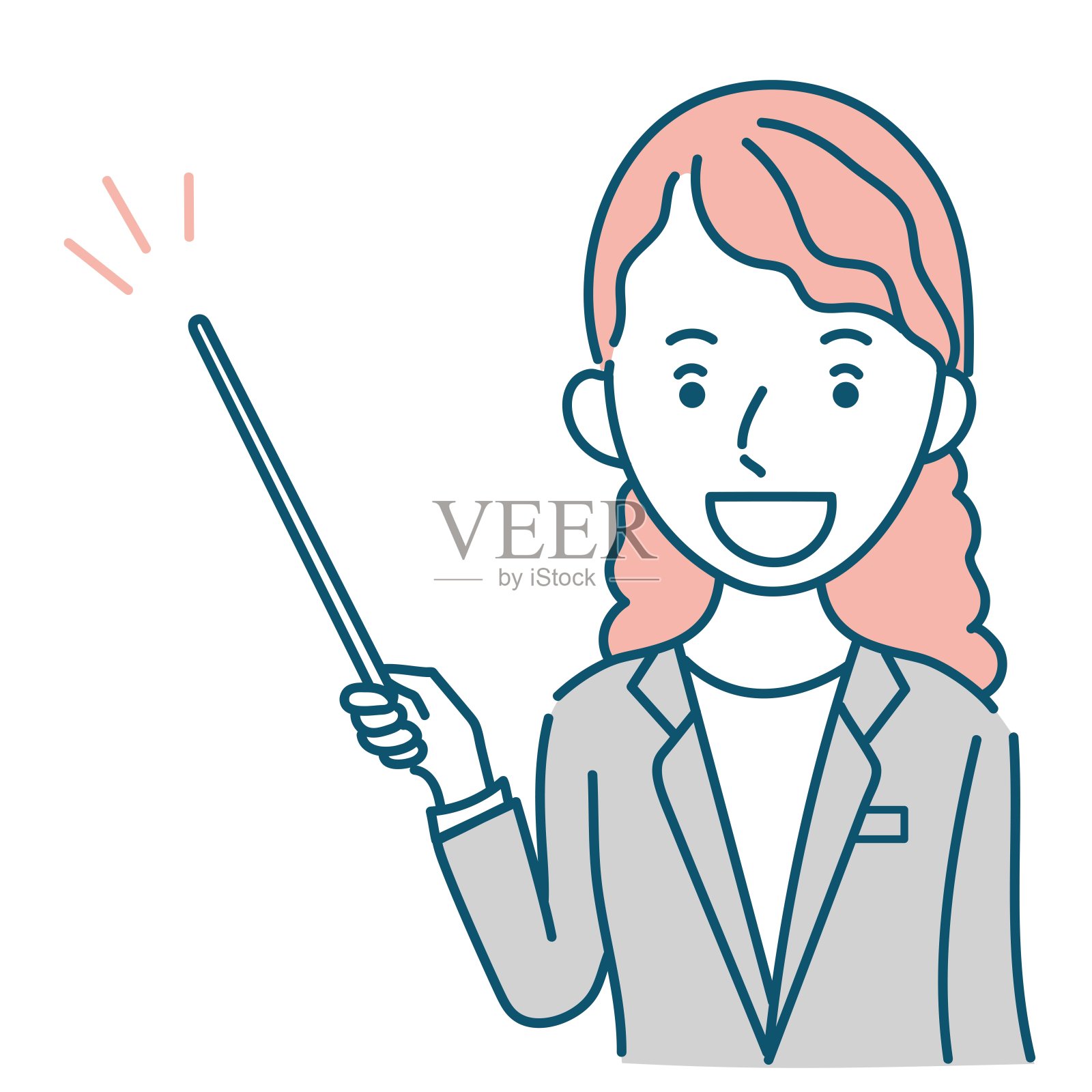 外国女商人解释东西的矢量插图插画图片素材