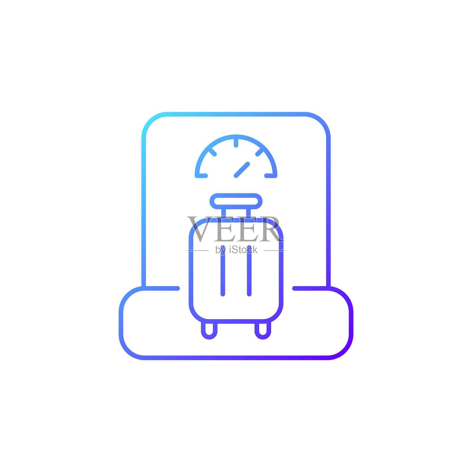 行李重量梯度线性矢量图标图标素材