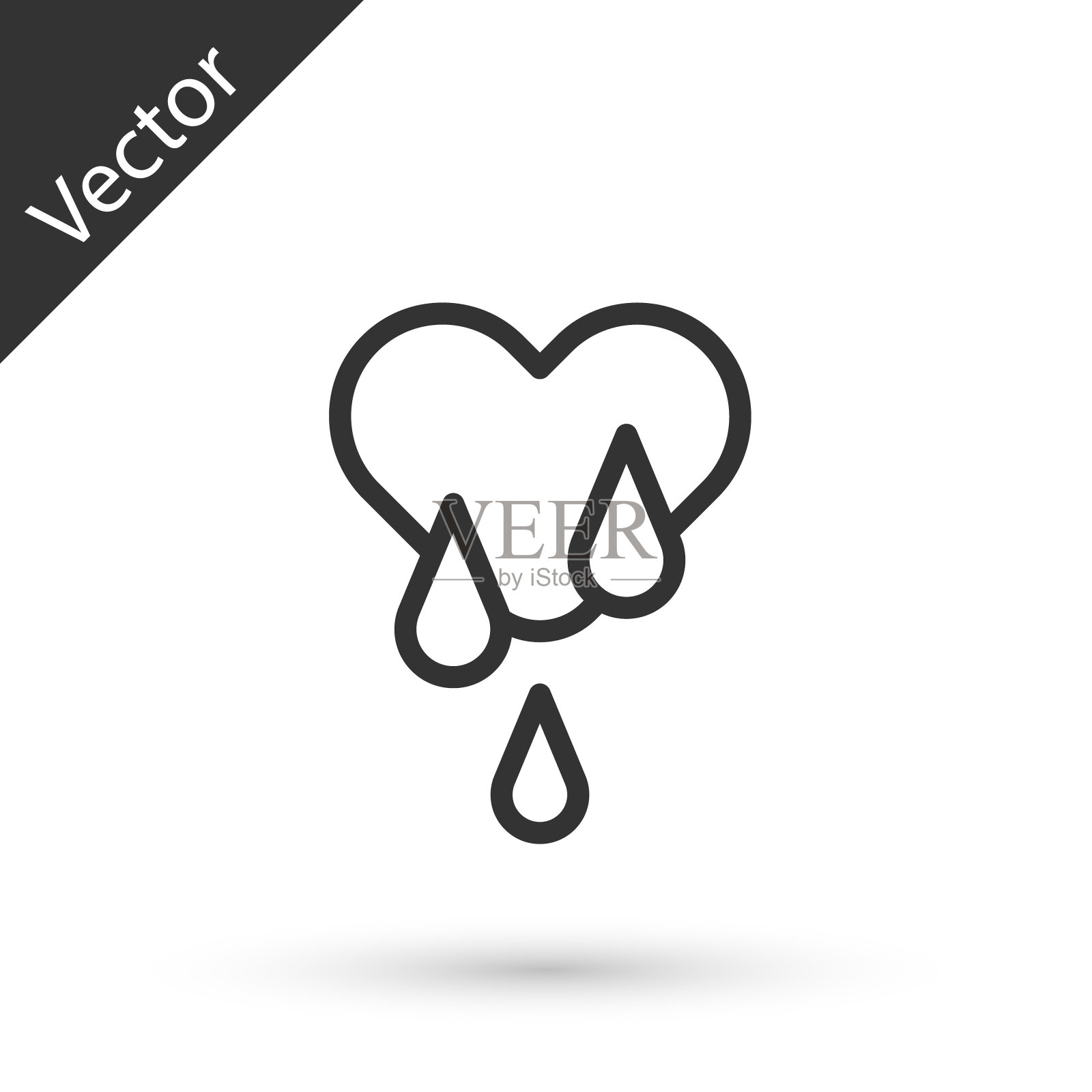 献血图标孤立在白色背景上。向量插画图片素材