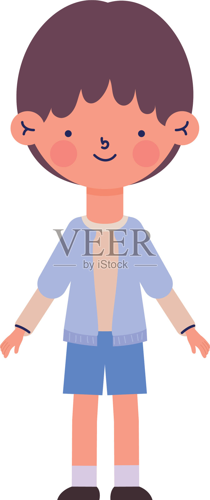 小男孩孤立插画图片素材