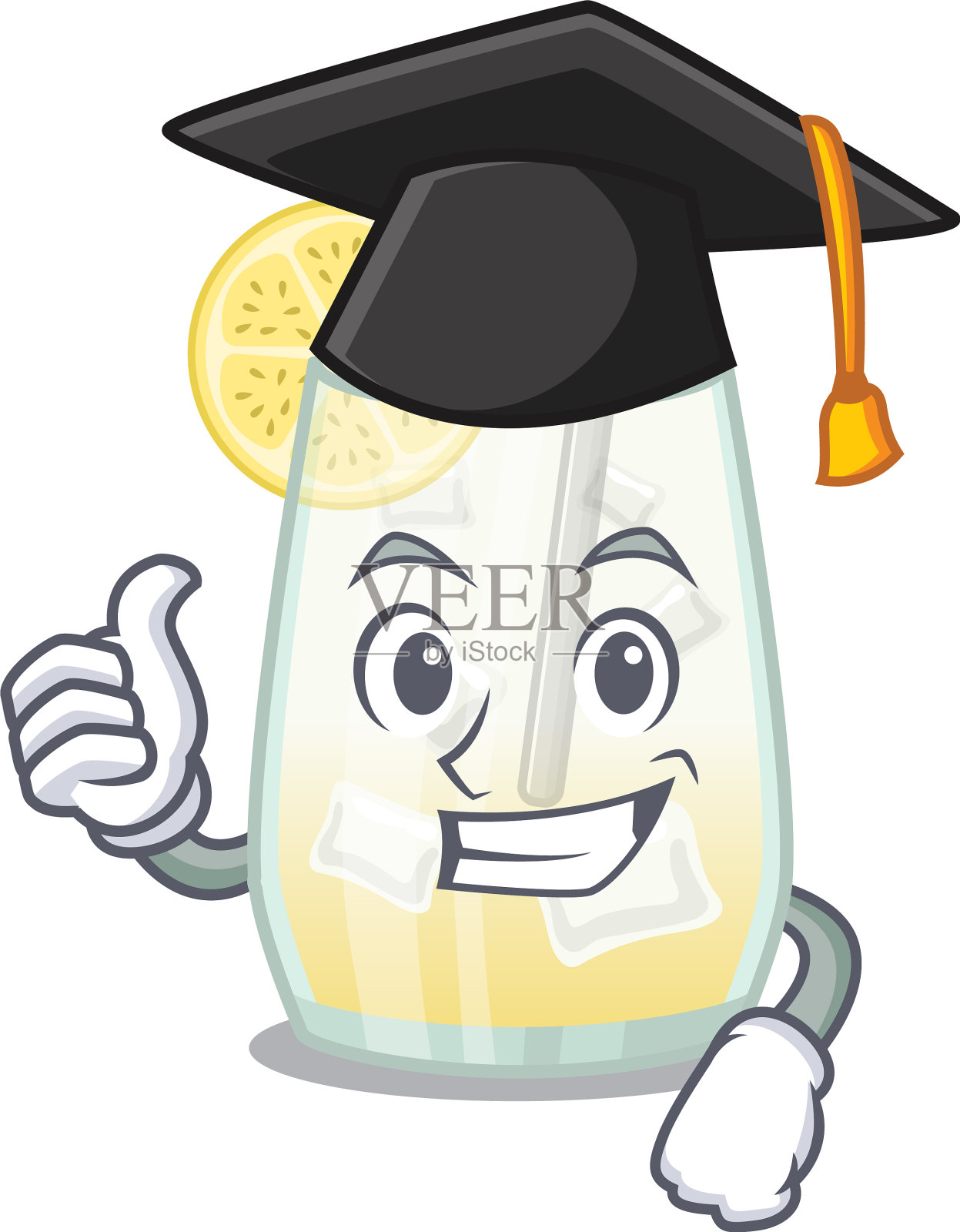 快乐骄傲的汤姆柯林斯鸡尾酒漫画设计元素图片