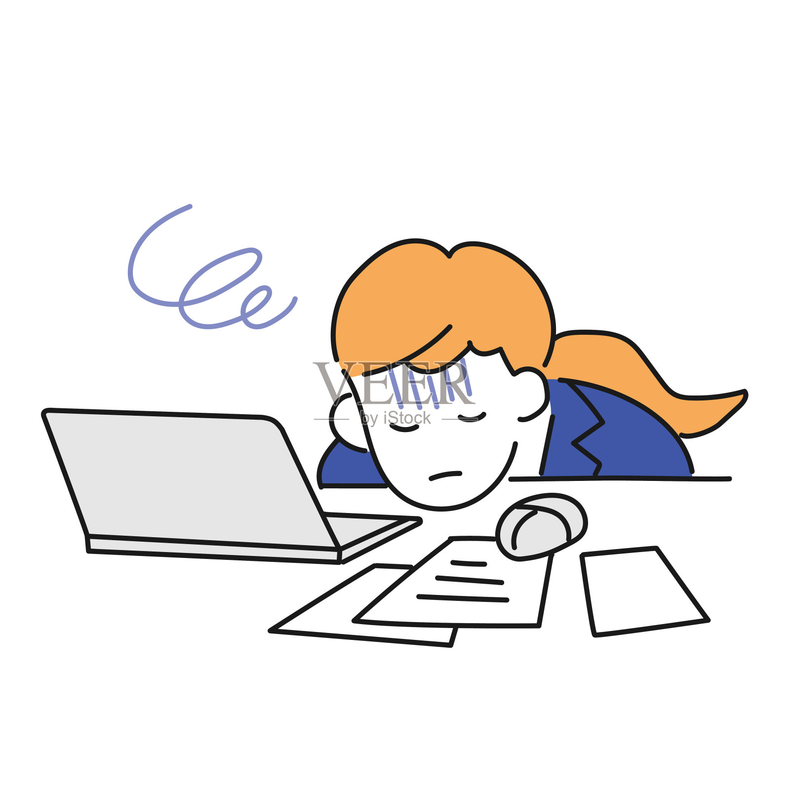 新员工加班插画插画图片素材