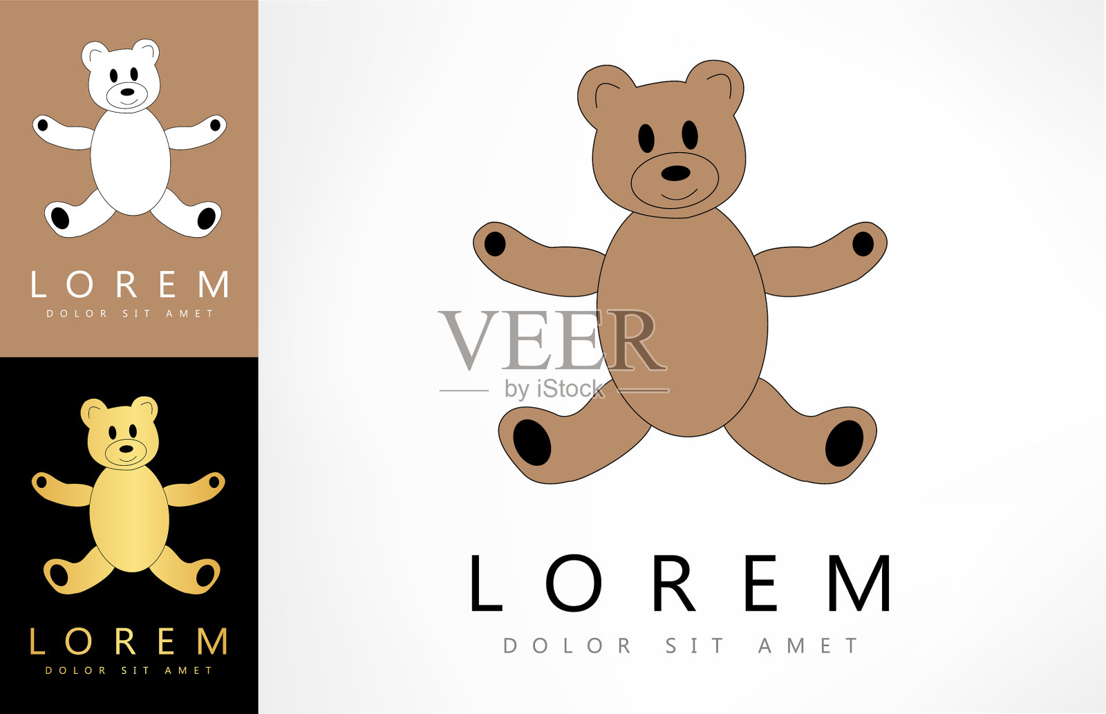 泰迪熊标志毛绒玩具插画图片素材