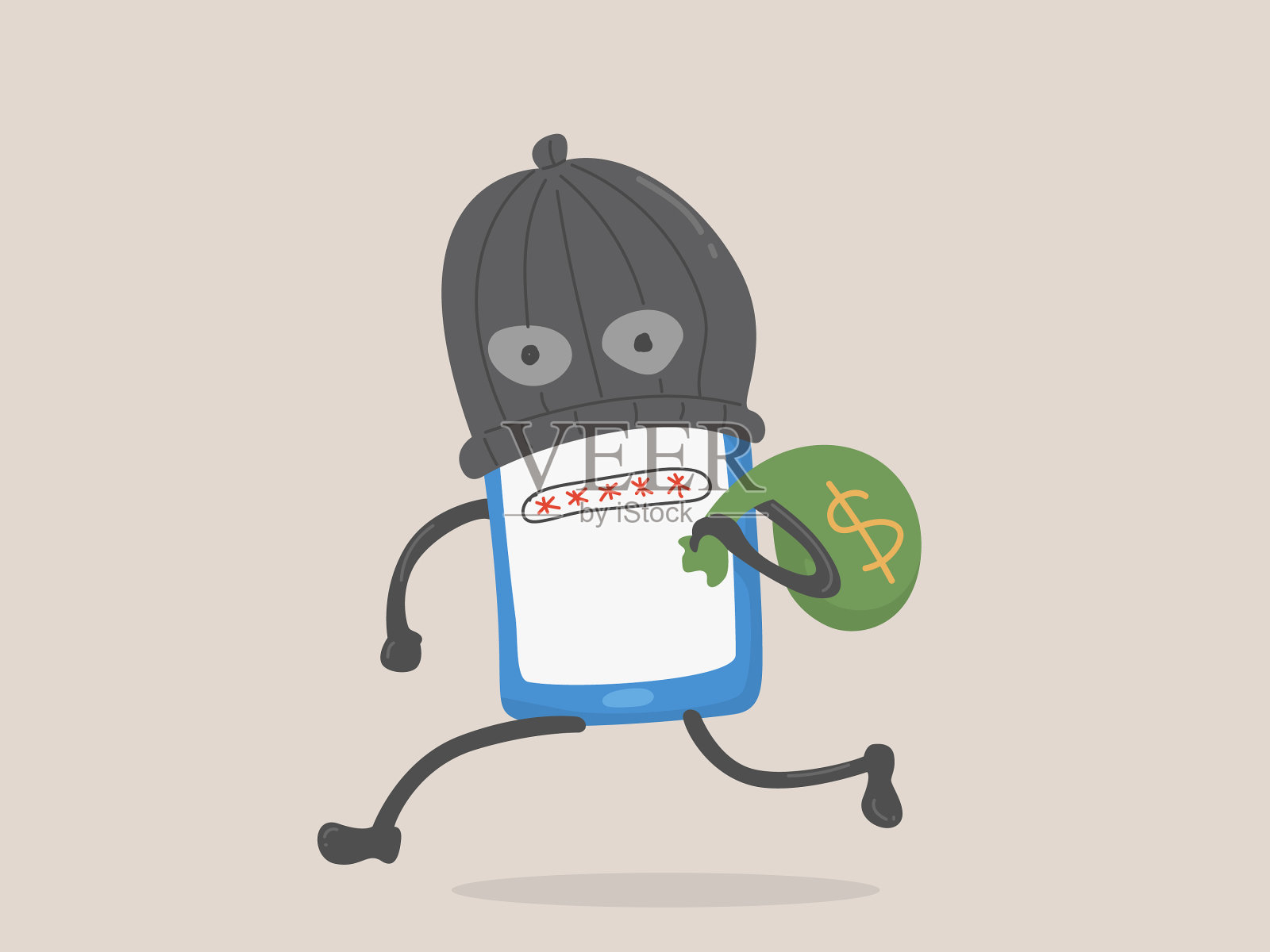 数字货币盗窃密码盗窃数字犯罪插画图片素材