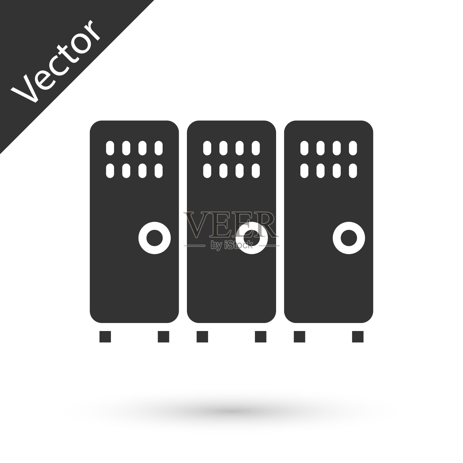 灰色储物柜或更衣室的曲棍球，足球，篮球队或工人图标孤立在白色背景。向量插画图片素材