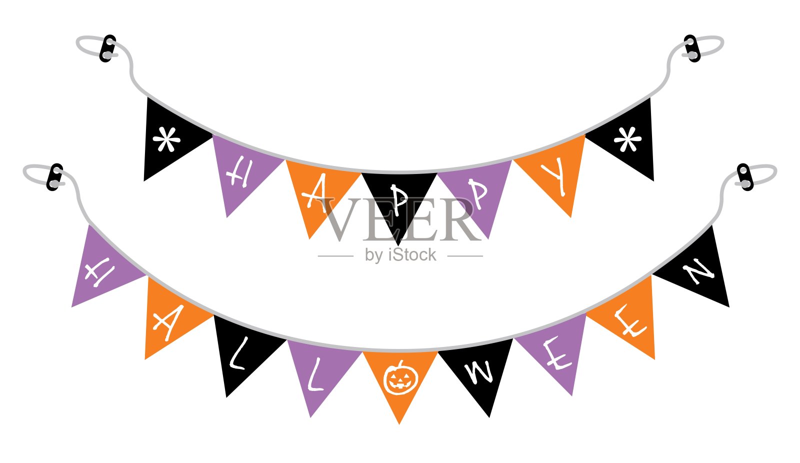 万圣节的彩旗插图插画图片素材
