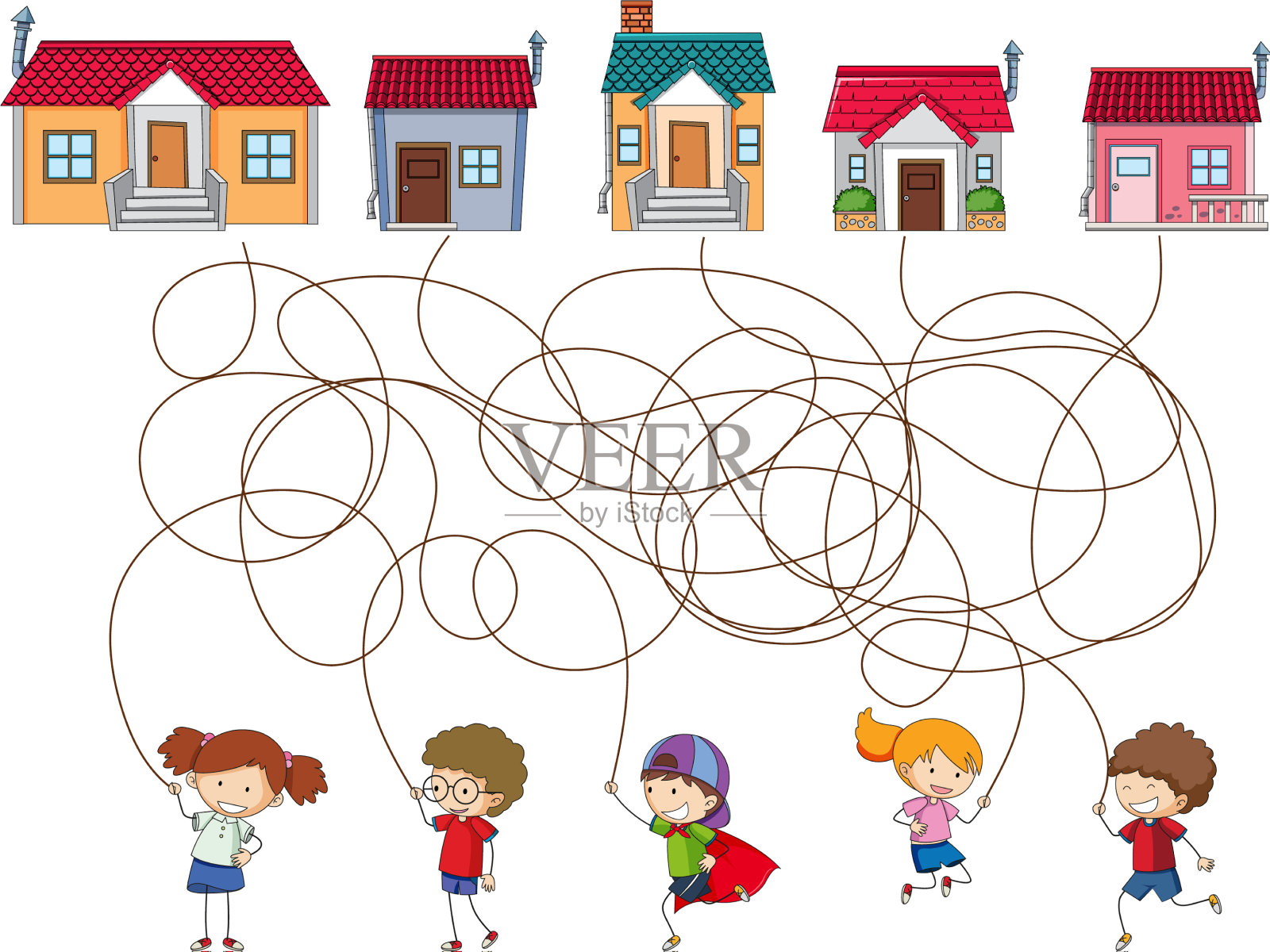 可爱的卡通迷宫游戏模板设计元素图片