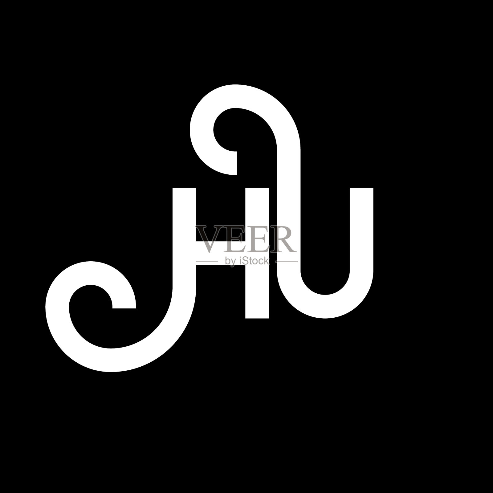 字母胡标志设计以黑色胡为背景插画图片素材