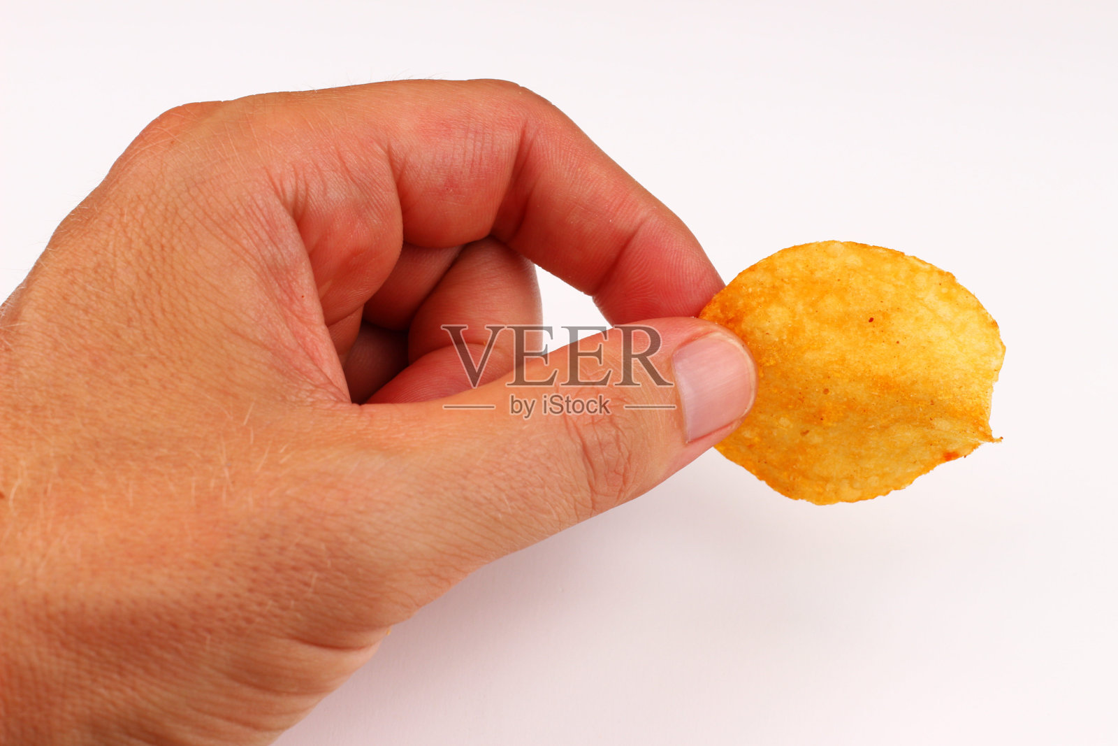 白色背景上的薯片照片摄影图片