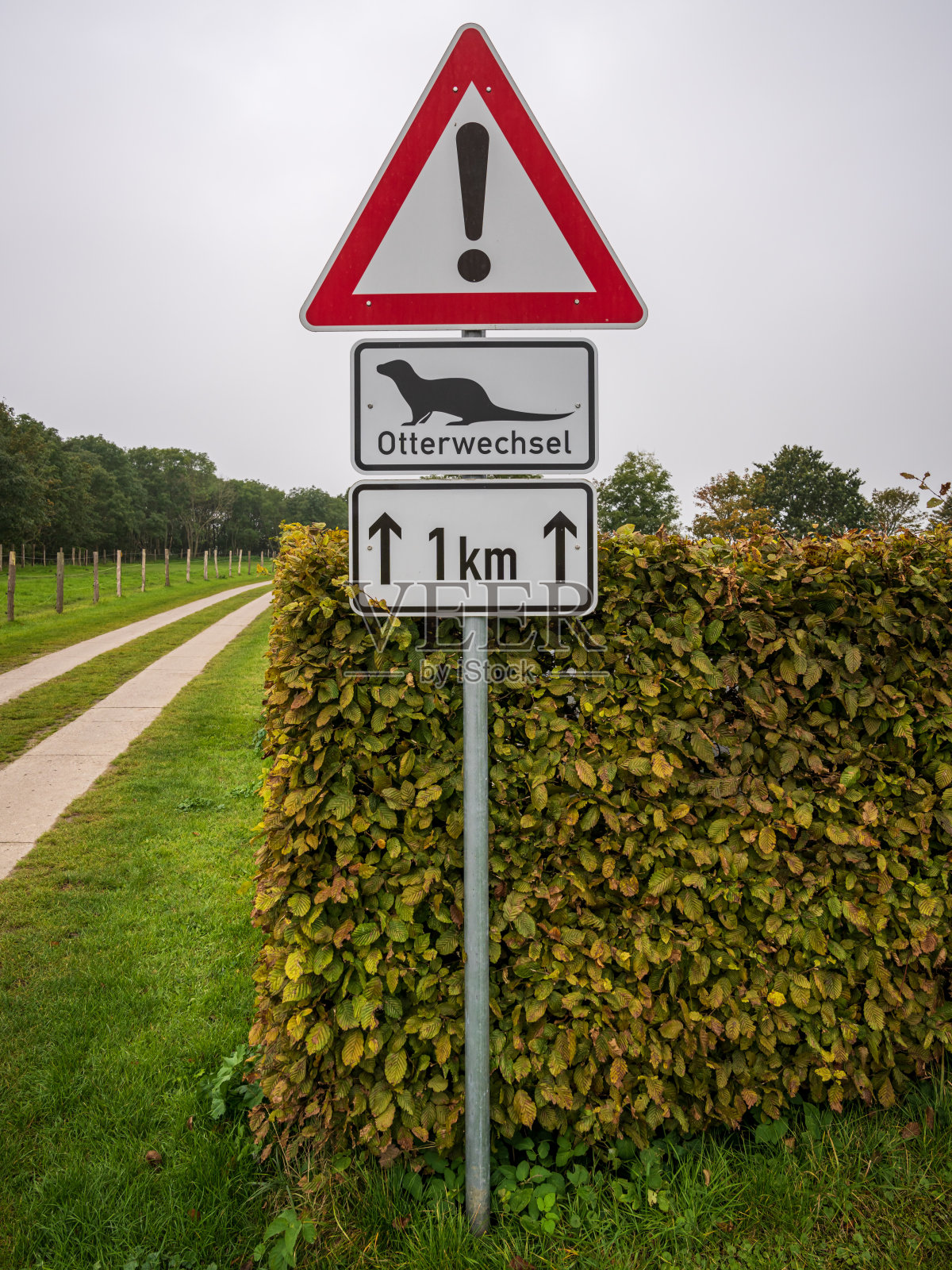 标志:Otterwechsel(德文:水獭过河)照片摄影图片