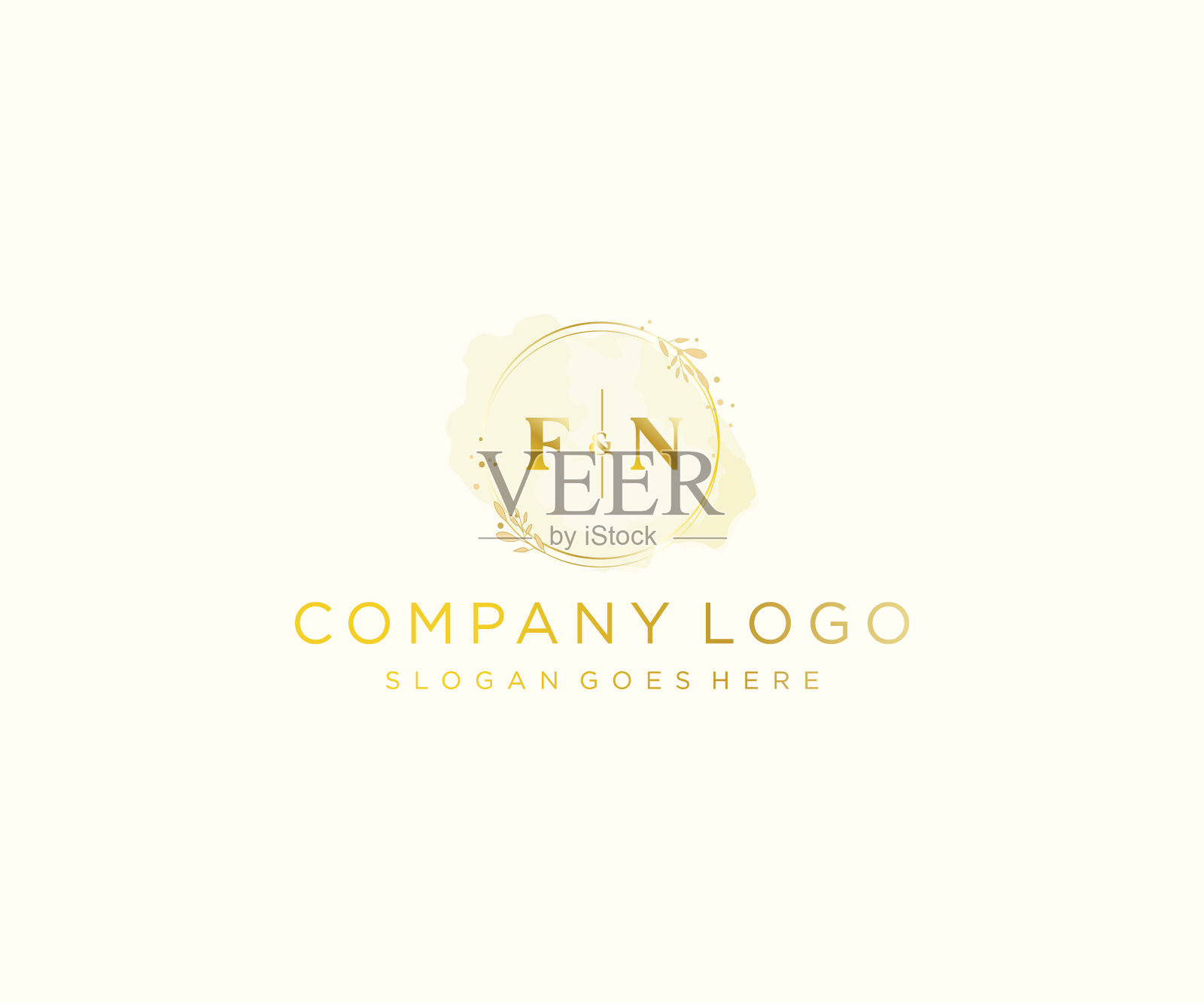 初始fn字母彩色水彩飞溅插画图片素材