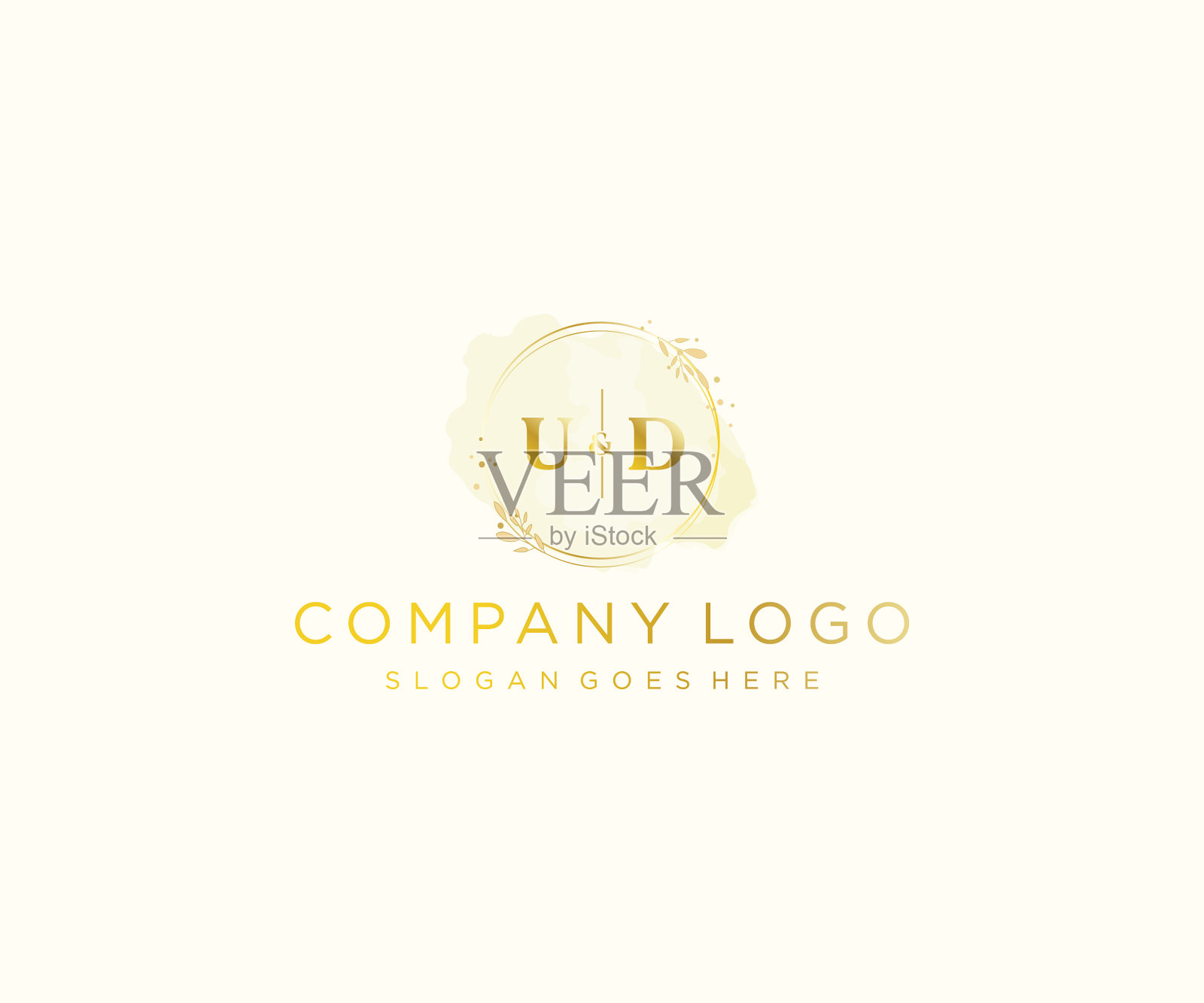 首字母ud彩色水彩飞溅插画图片素材