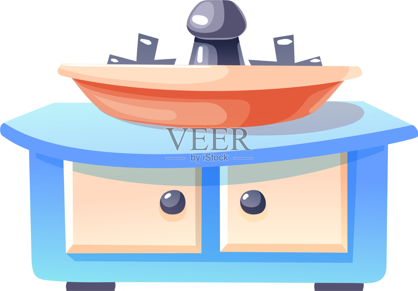 浴室内有洗脸盆柜设计元素图片