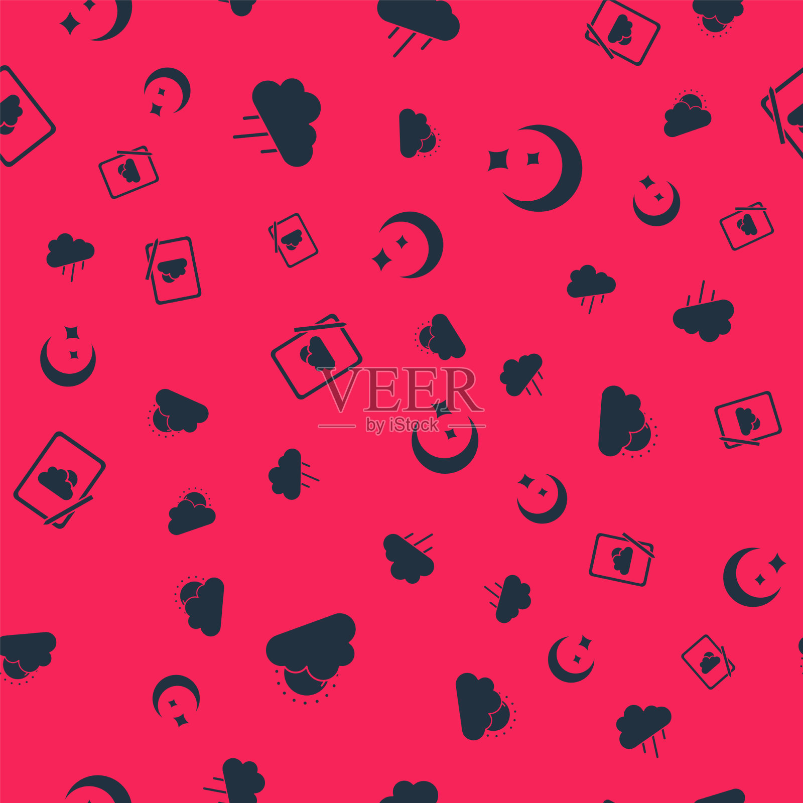 日落和云天气云与雨图标素材