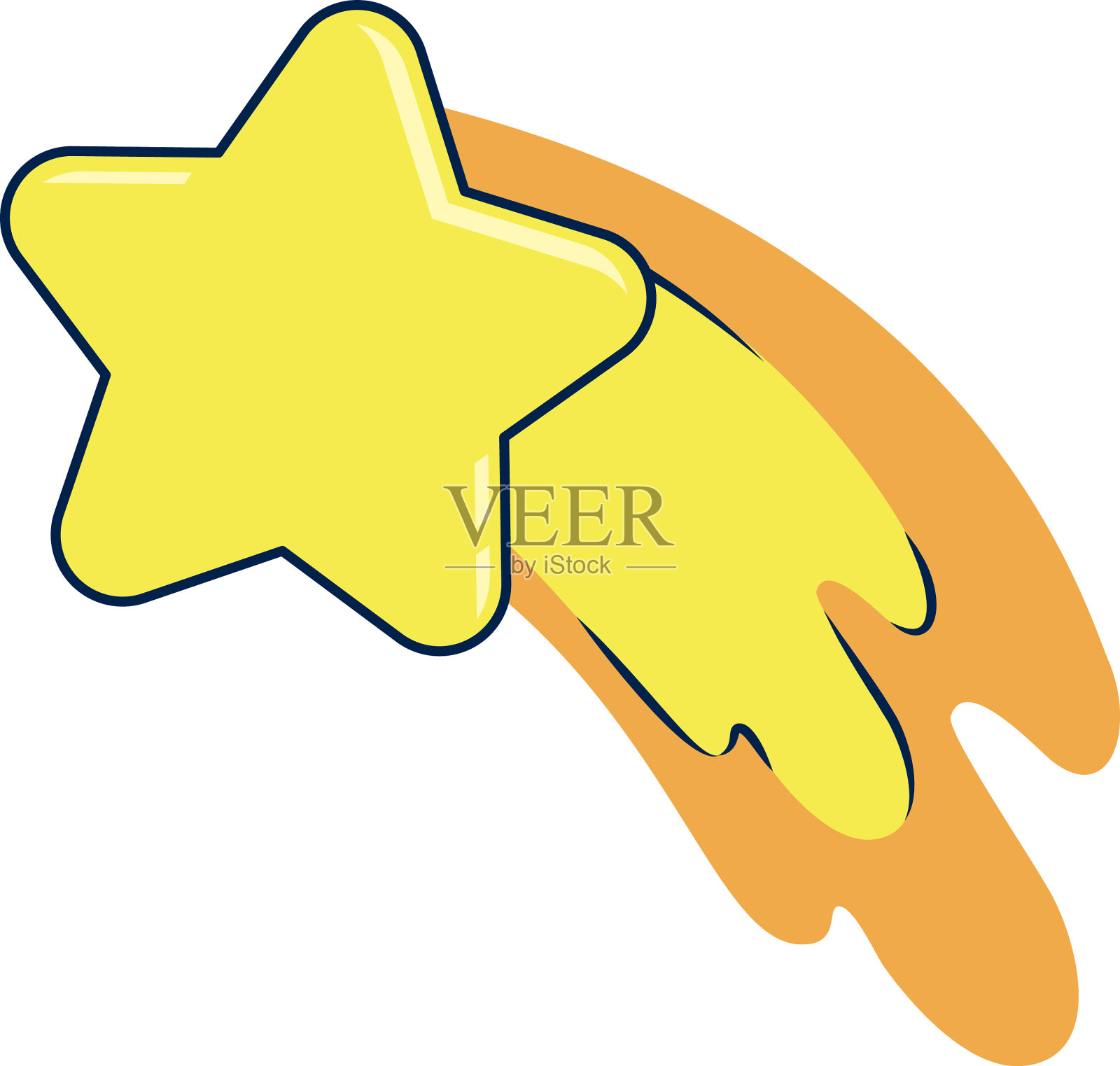 黄色的流星设计元素图片