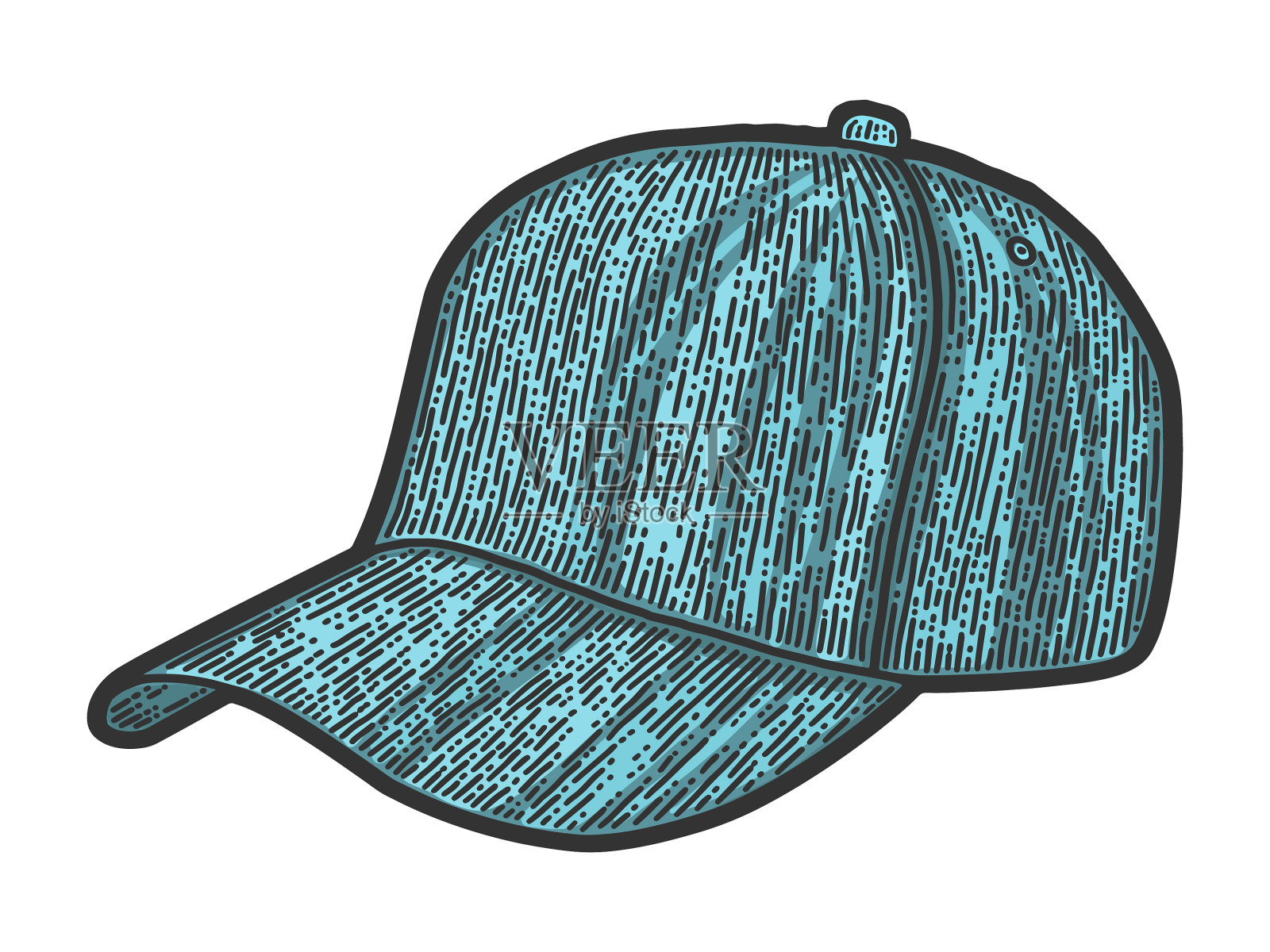 运动棒球帽帽素描刮板设计元素图片