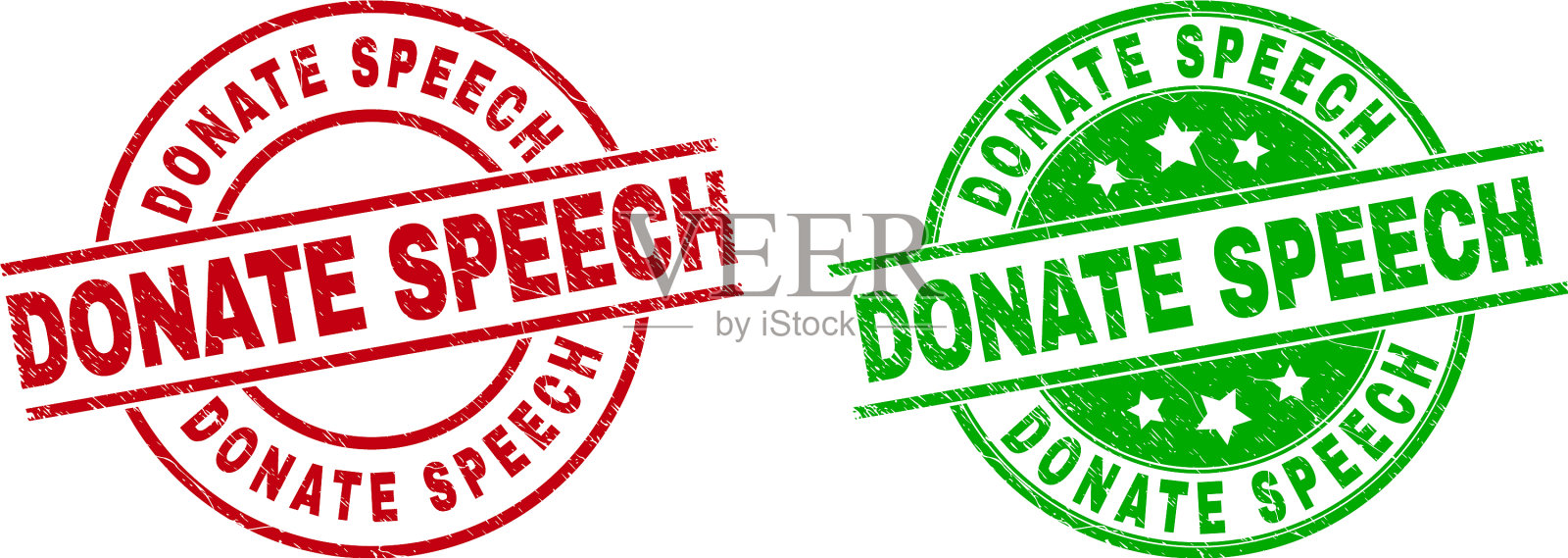 捐赠表面腐蚀的圆形徽章插画图片素材