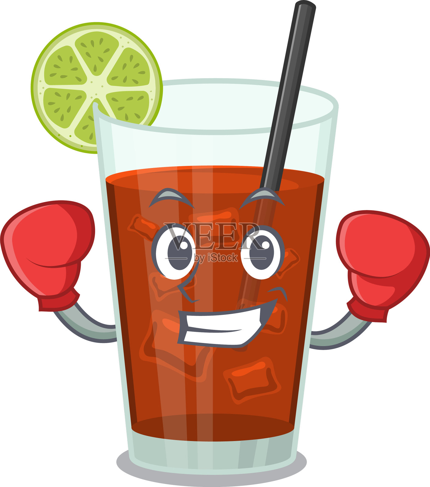 吉祥物设计古巴自由鸡尾酒作为一项运动设计元素图片