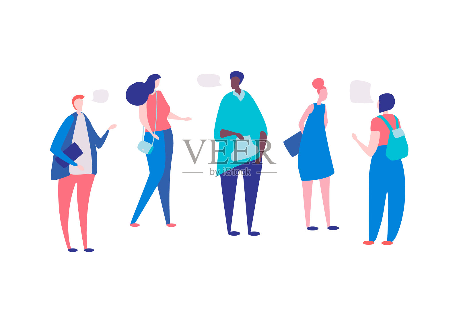 群体沟通人插画图片素材