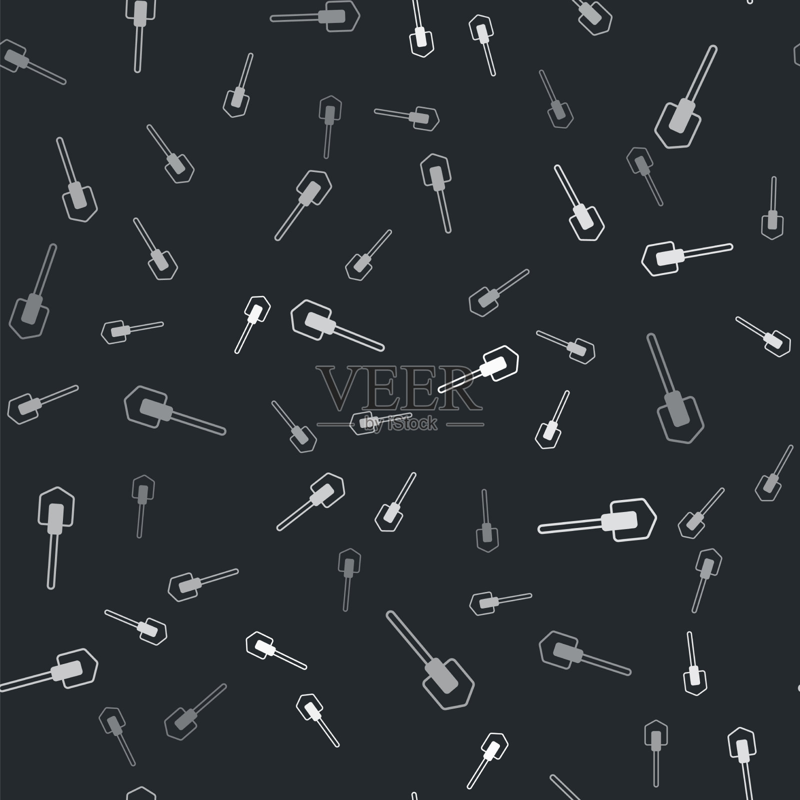 灰色铲图标孤立无缝图案上插画图片素材